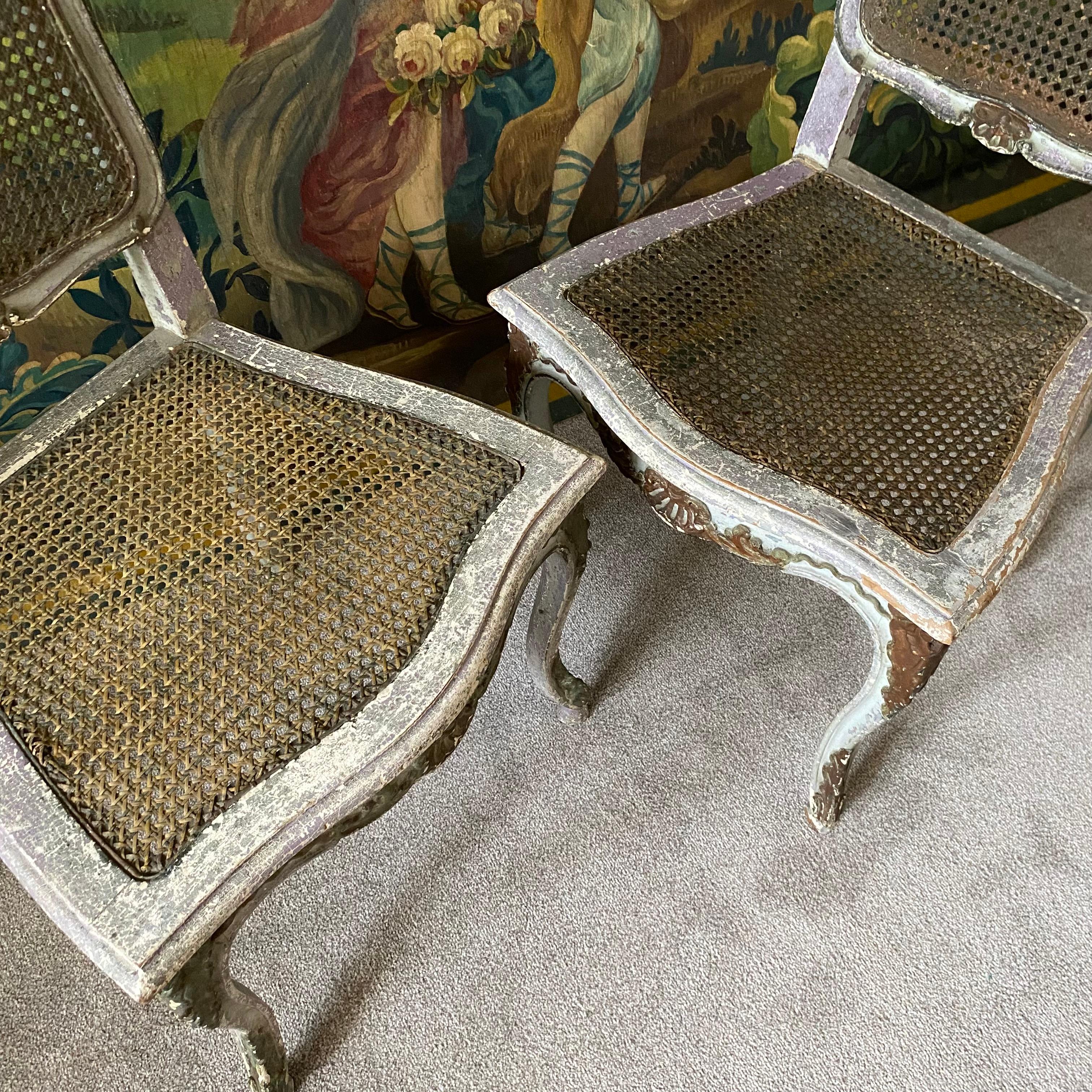Pair French Caned Chairs For Sale 4