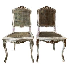 Pair French Caned Chairs