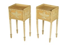Pair French Carved Oak Bedside Commodes