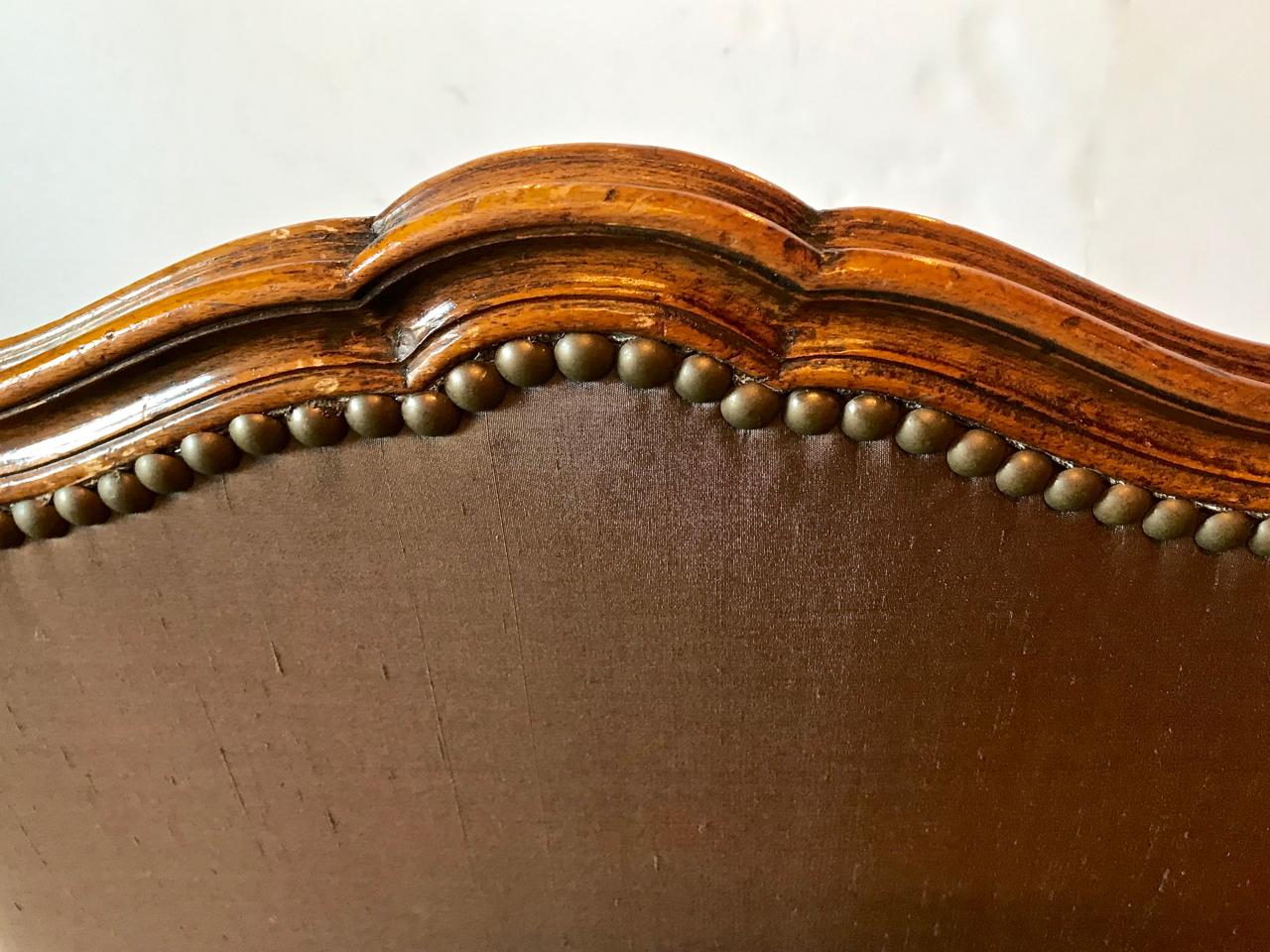 Pair of Louis XV-Style Carved Walnut Chauffeuses 1