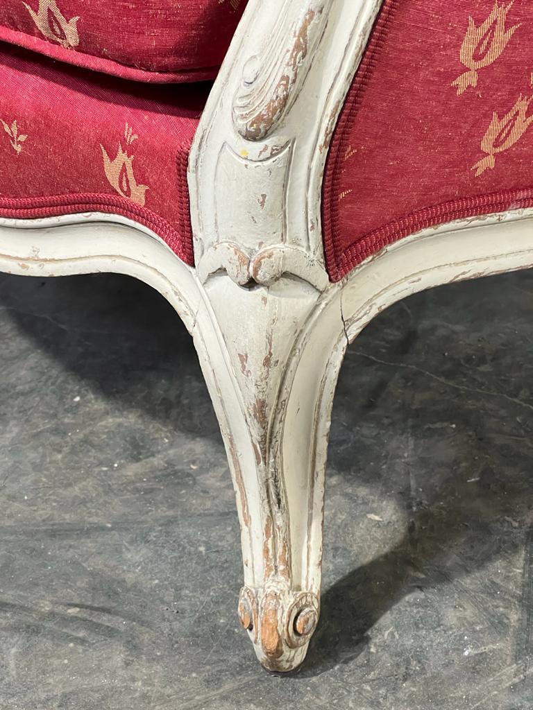 Pair French Comfortable Bergere Arm Chairs For Sale at 1stDibs
