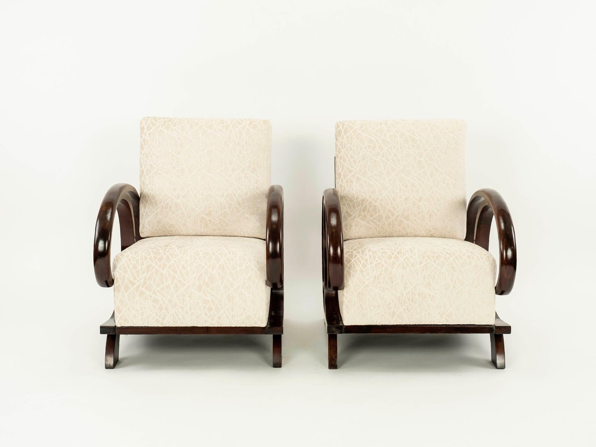 Art Deco Pair French Deco Lounge Chairs