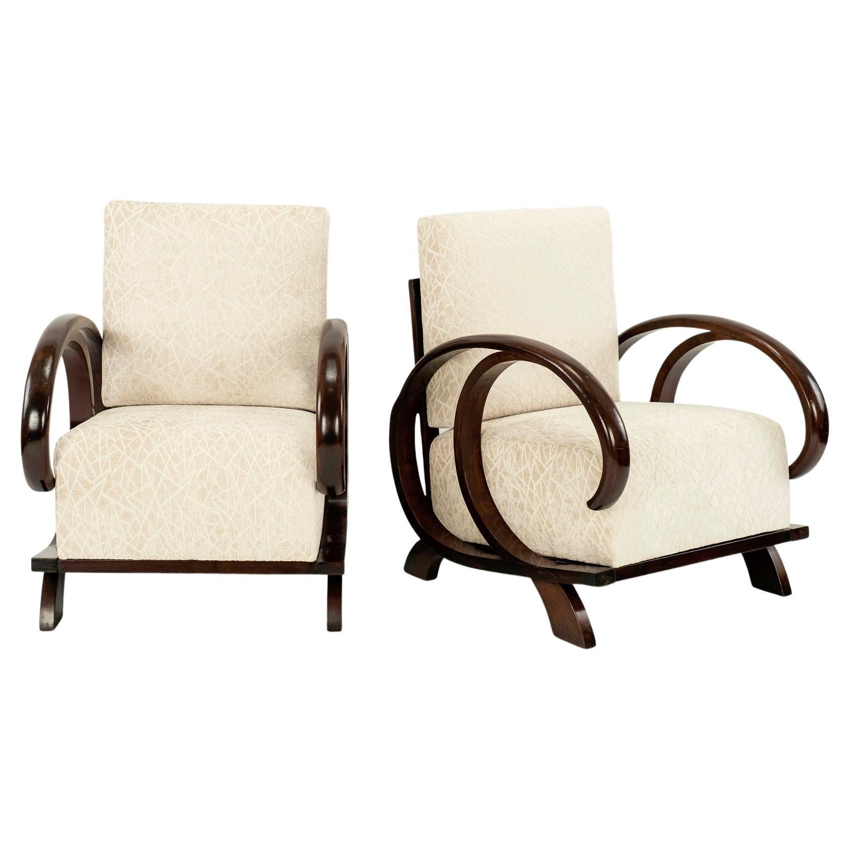 Pair French Deco Lounge Chairs