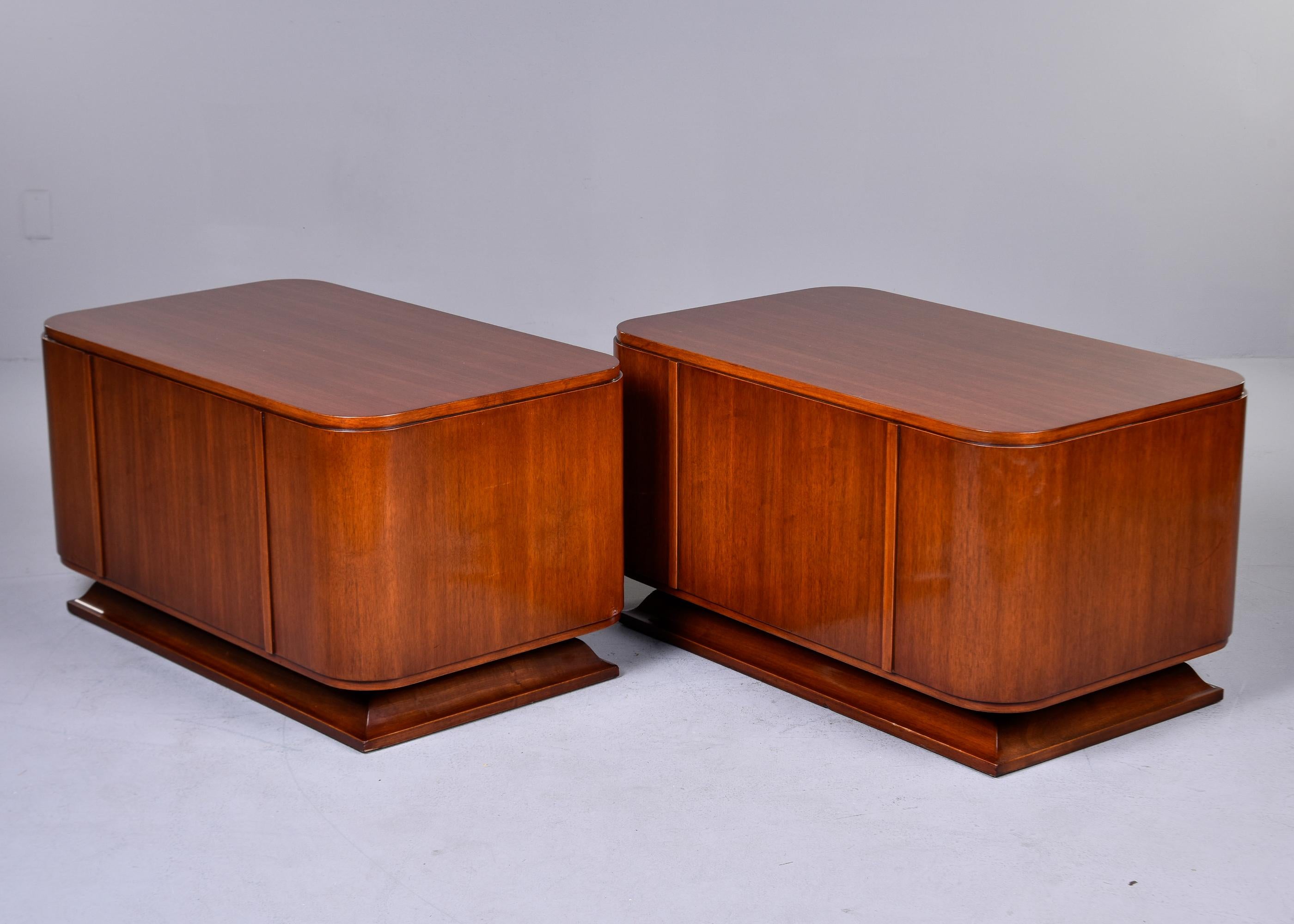 Brass Pair French Deco Low Bedside Chests For Sale