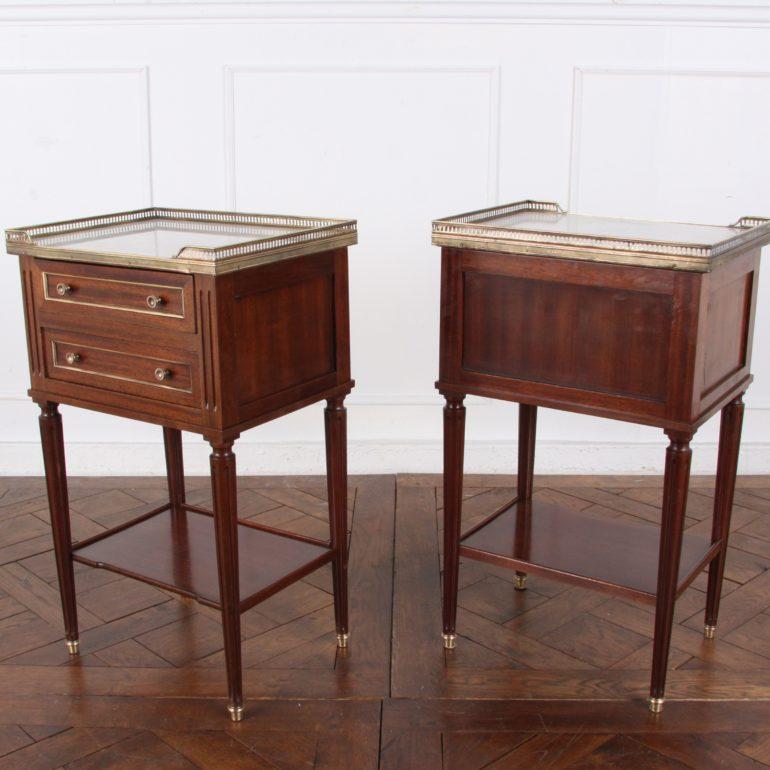 20th Century Pair of French Directoire Side Tables, Nightstands