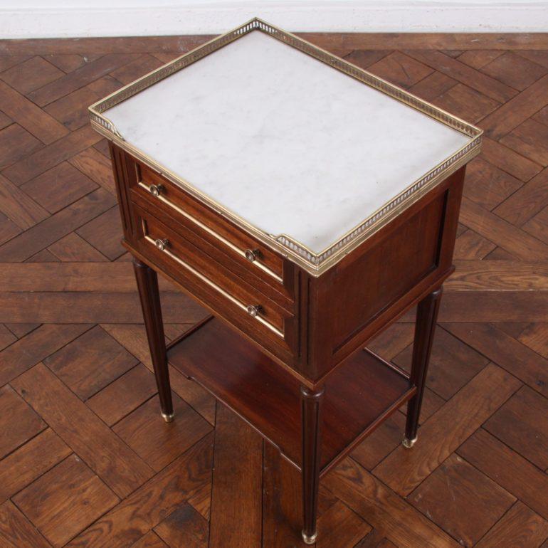 Brass Pair of French Directoire Side Tables, Nightstands