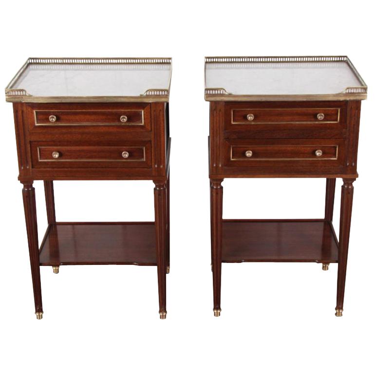 Pair of French Directoire Side Tables, Nightstands