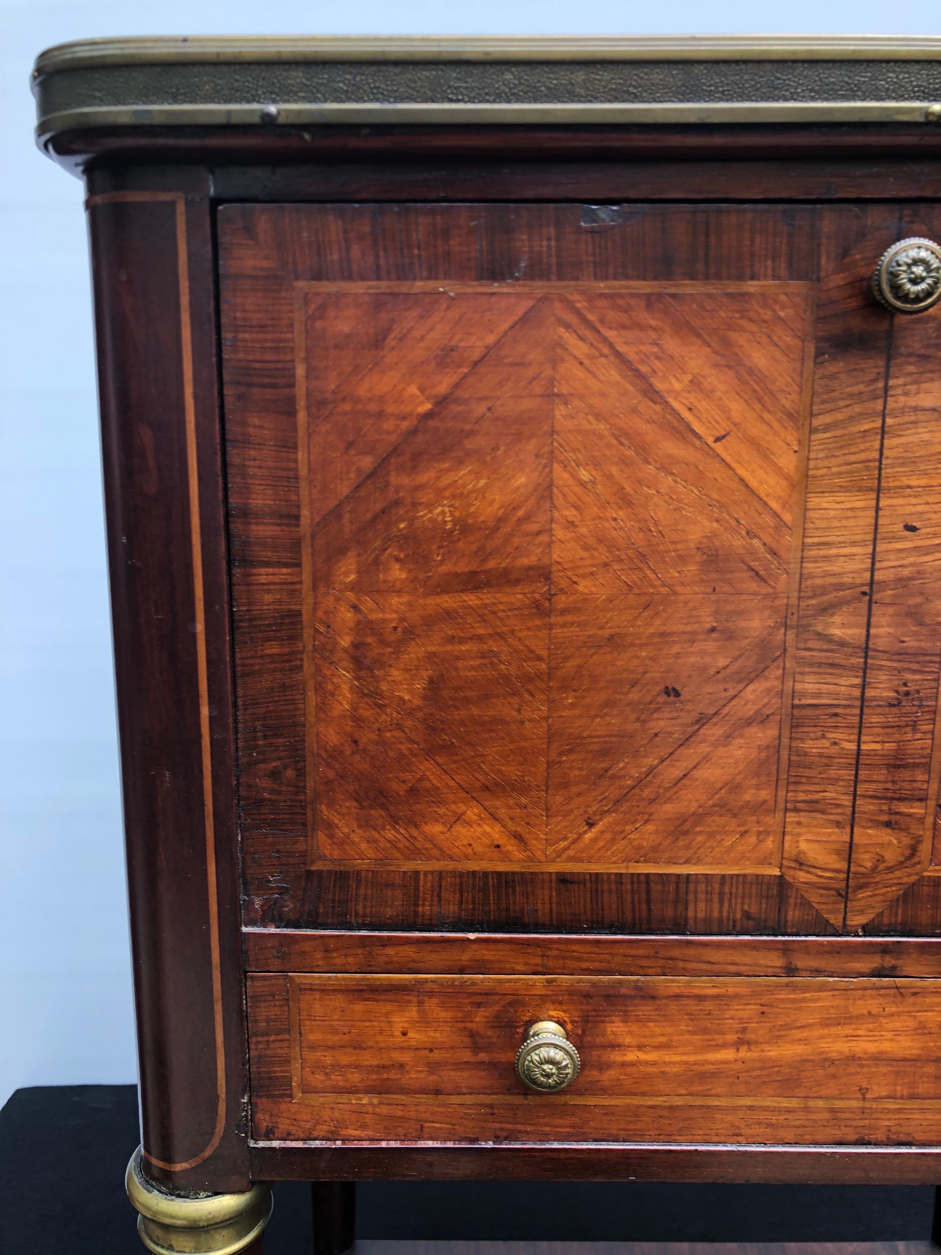 Pair French Directoire Style Marble-Top End Tables / Nightstands, 19th Century 2