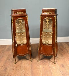 Pair French Display Cabinets Vitrines Louis XV Revival