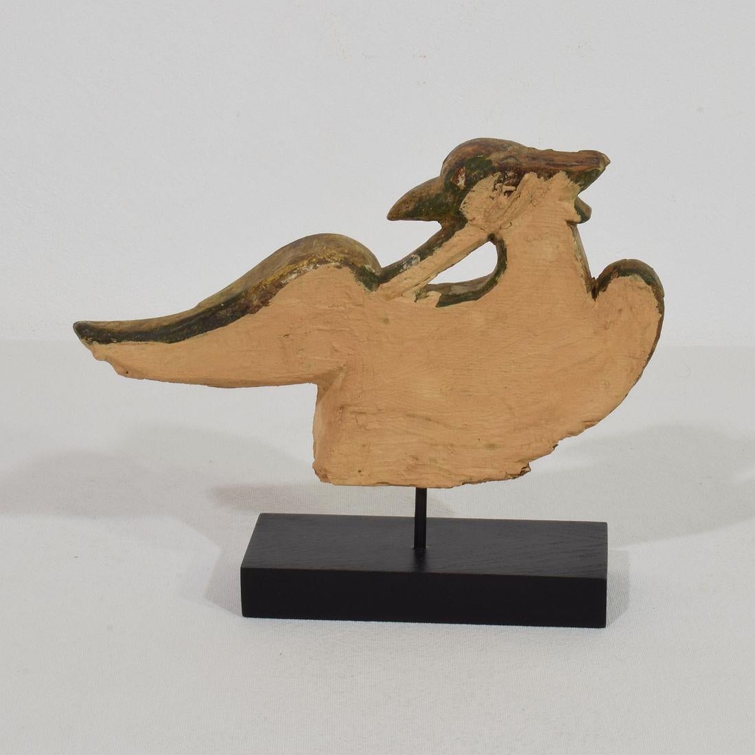 Pair French Early 19th Century Hand Carved Giltwood  Empire Style bird Ornaments For Sale 10