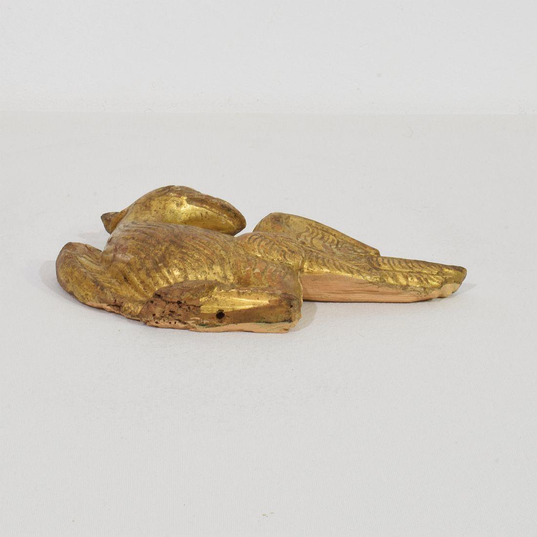 Paar Französisch frühen 19. Jahrhundert Hand geschnitzt Giltwood  Empire Style Vogel Ornamente im Angebot 12