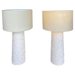 Pair French Earthenware Table Lamps, by Gilles Caffier, 2013
