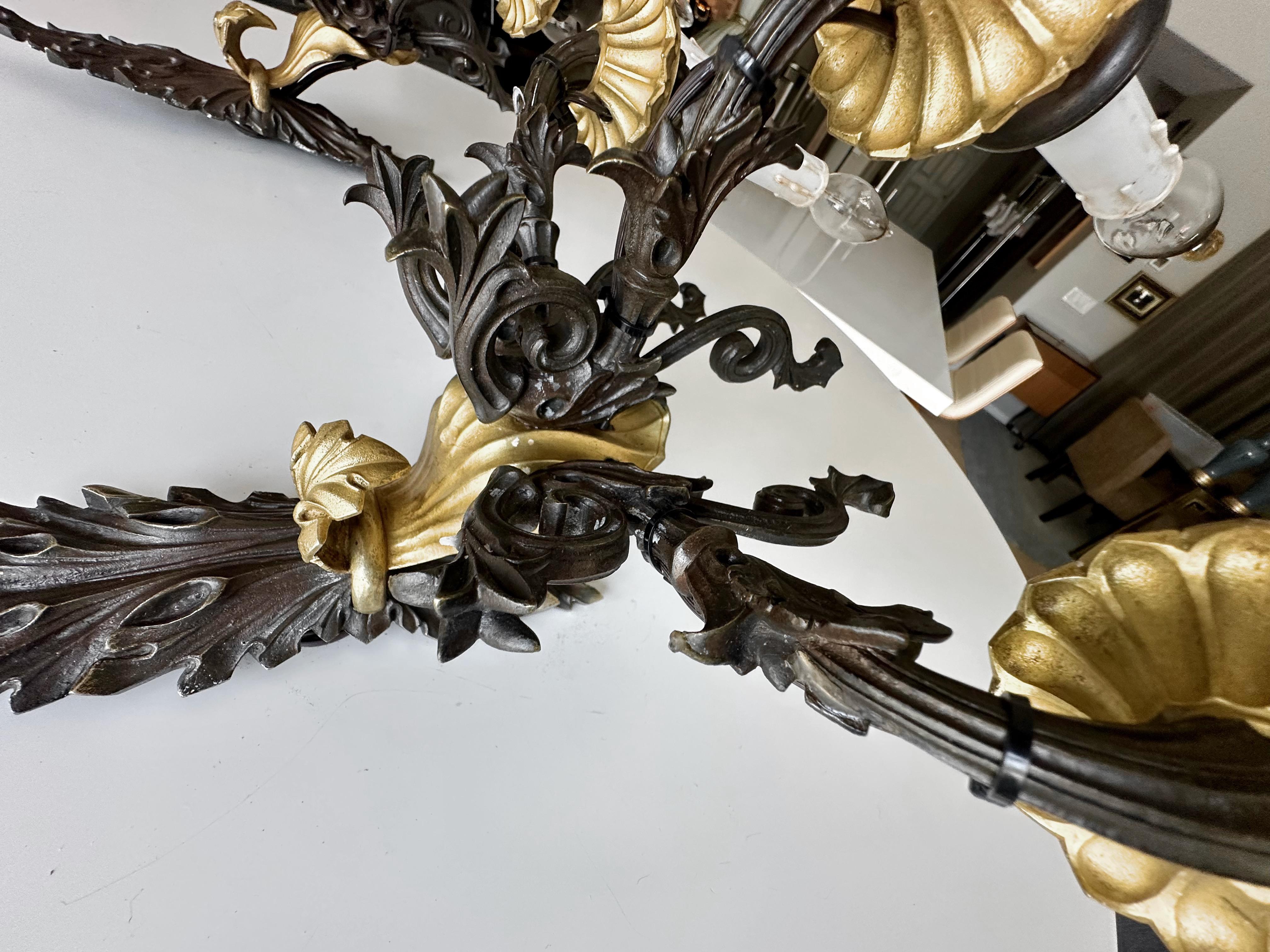 Pair French Empire 3 Arm Bronze Wall Sconces For Sale 9