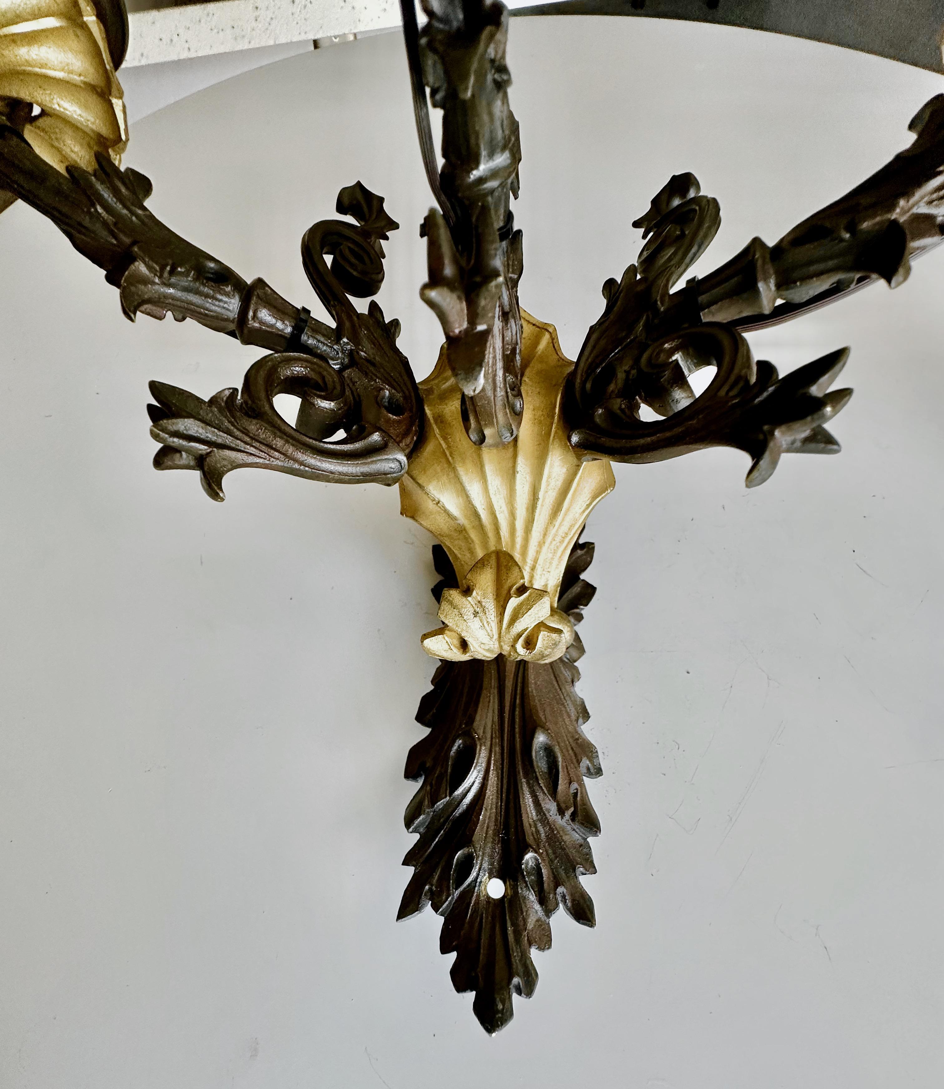 Pair French Empire 3 Arm Bronze Wall Sconces For Sale 12