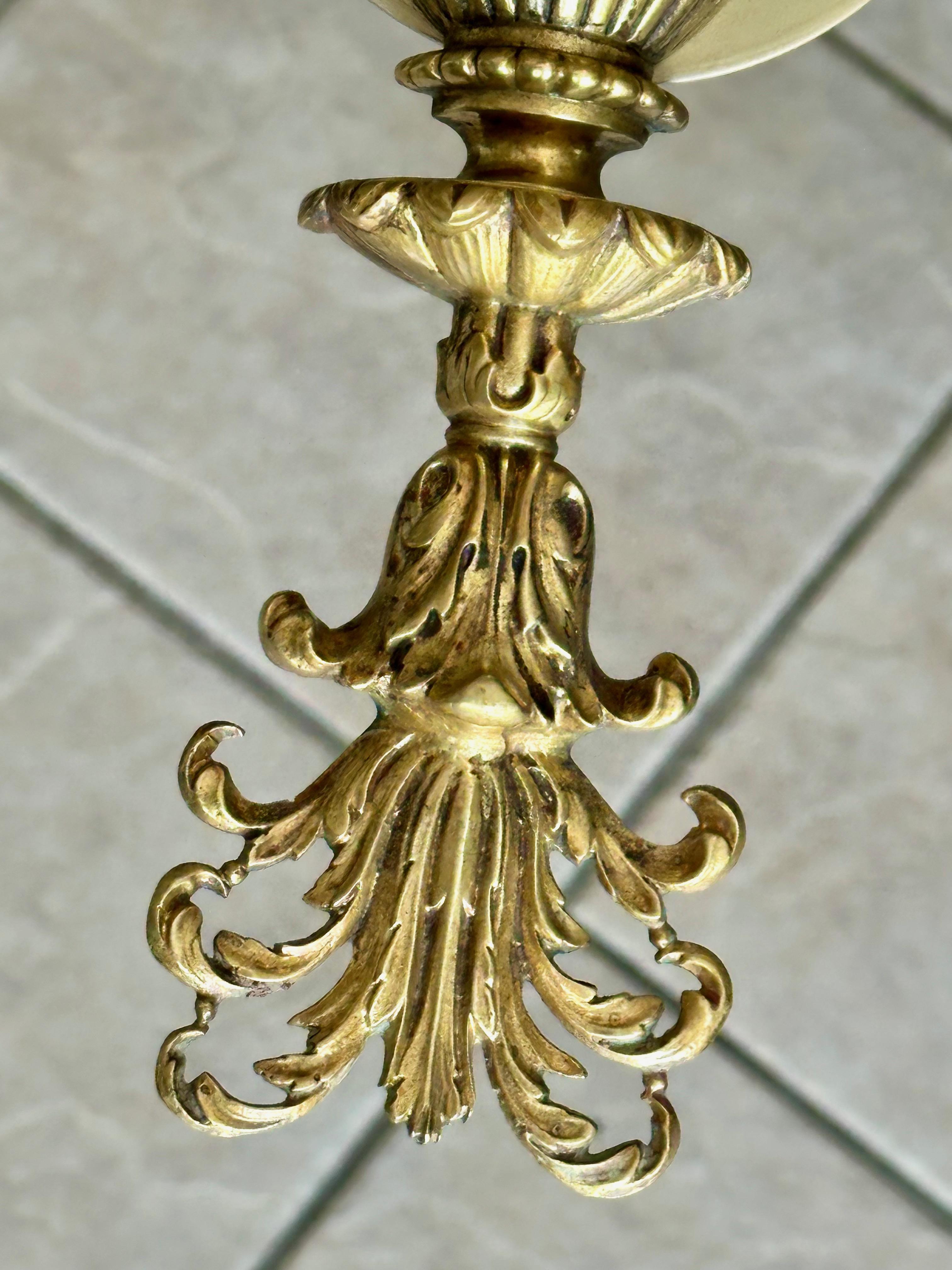 Pair French Empire 3 Arm Rams Head Wall Sconces en vente 7
