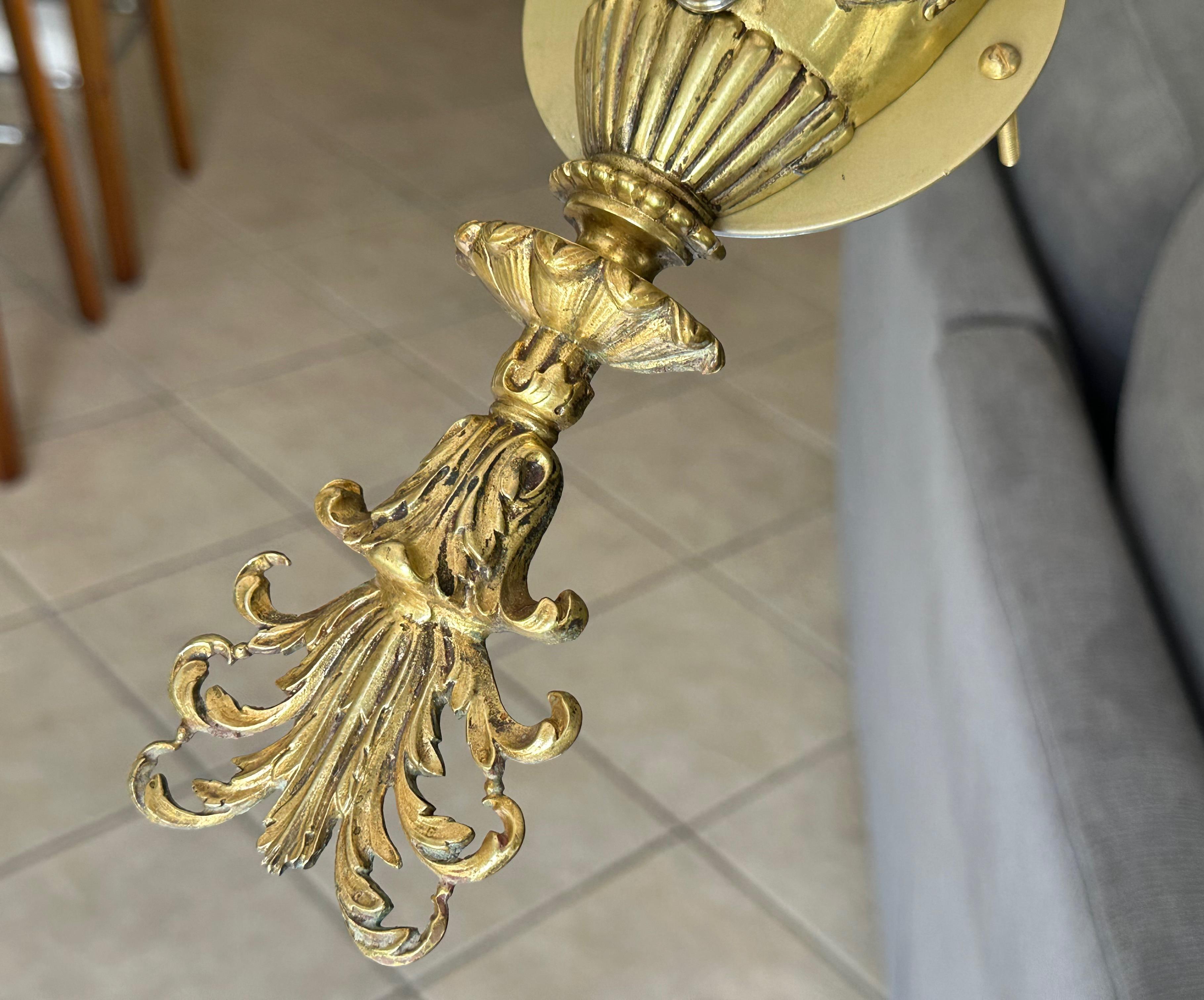 Pair French Empire 3 Arm Rams Head Wall Sconces en vente 3