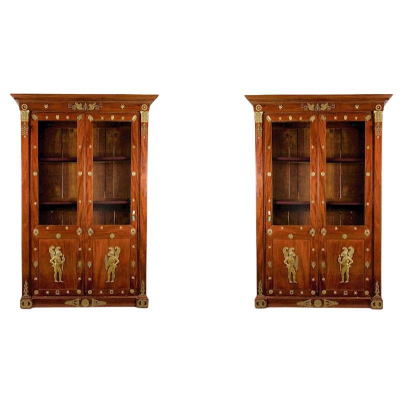 Pair French Empire Bookcases in Manner of Jacob Desmalter