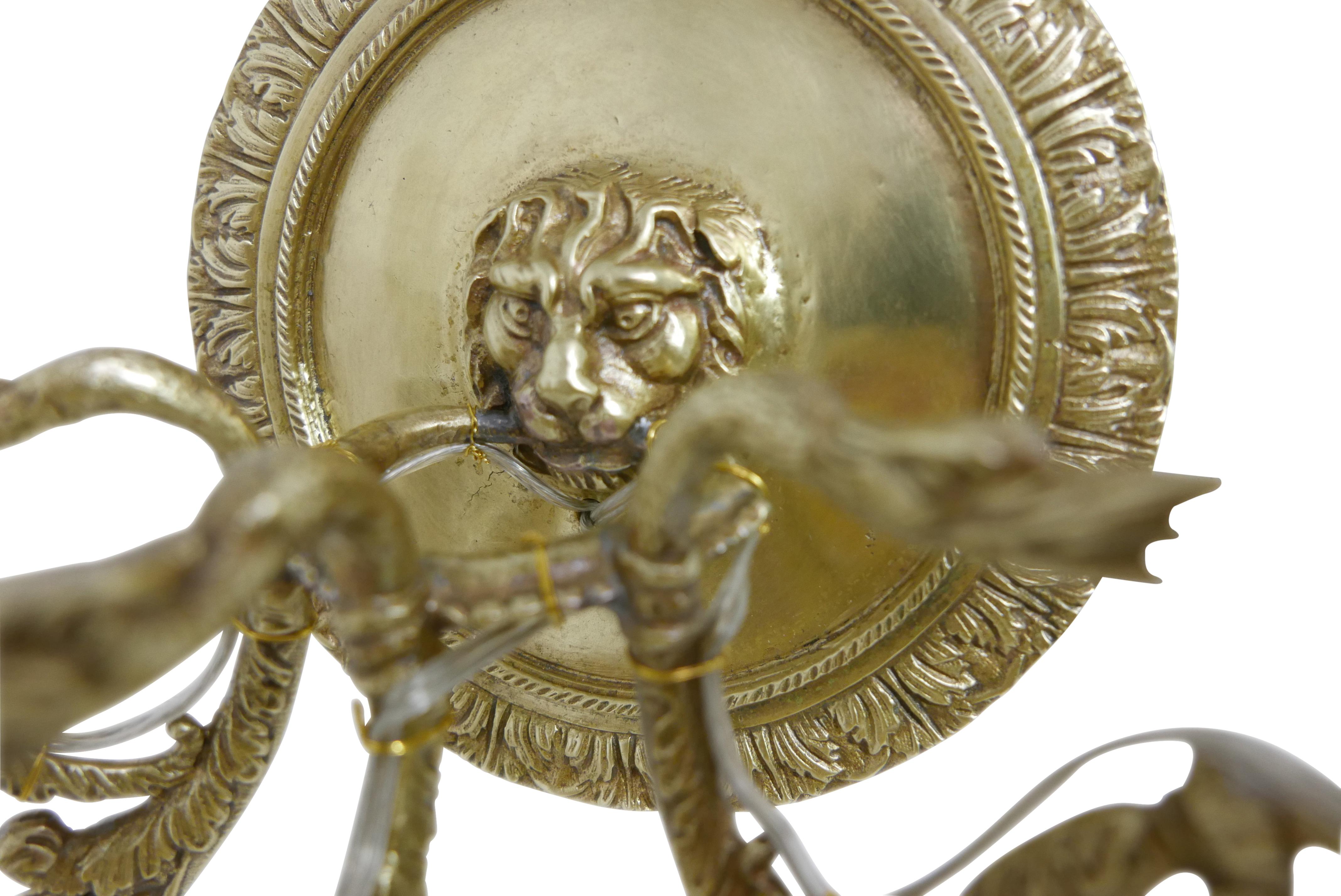 Pair of French Empire Brass Sconces, Early 19th Century For Sale 5
