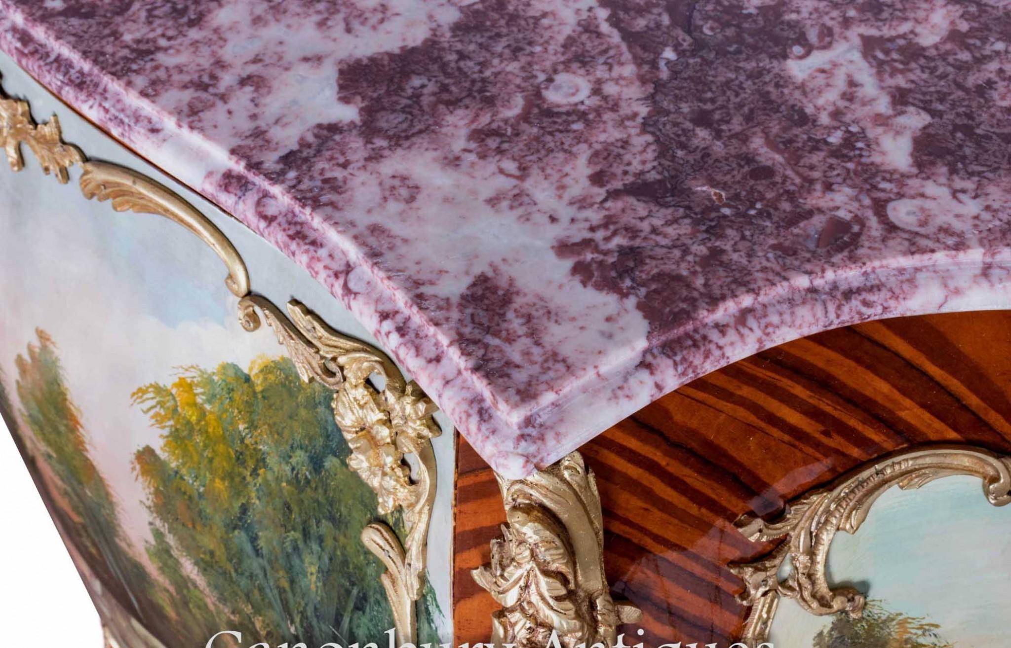 Coppia di armadi impero francesi - Commodes Vernis Martin dipinti in vendita 1