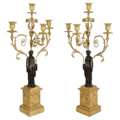 Pair French Empire candelabra, circa 1800