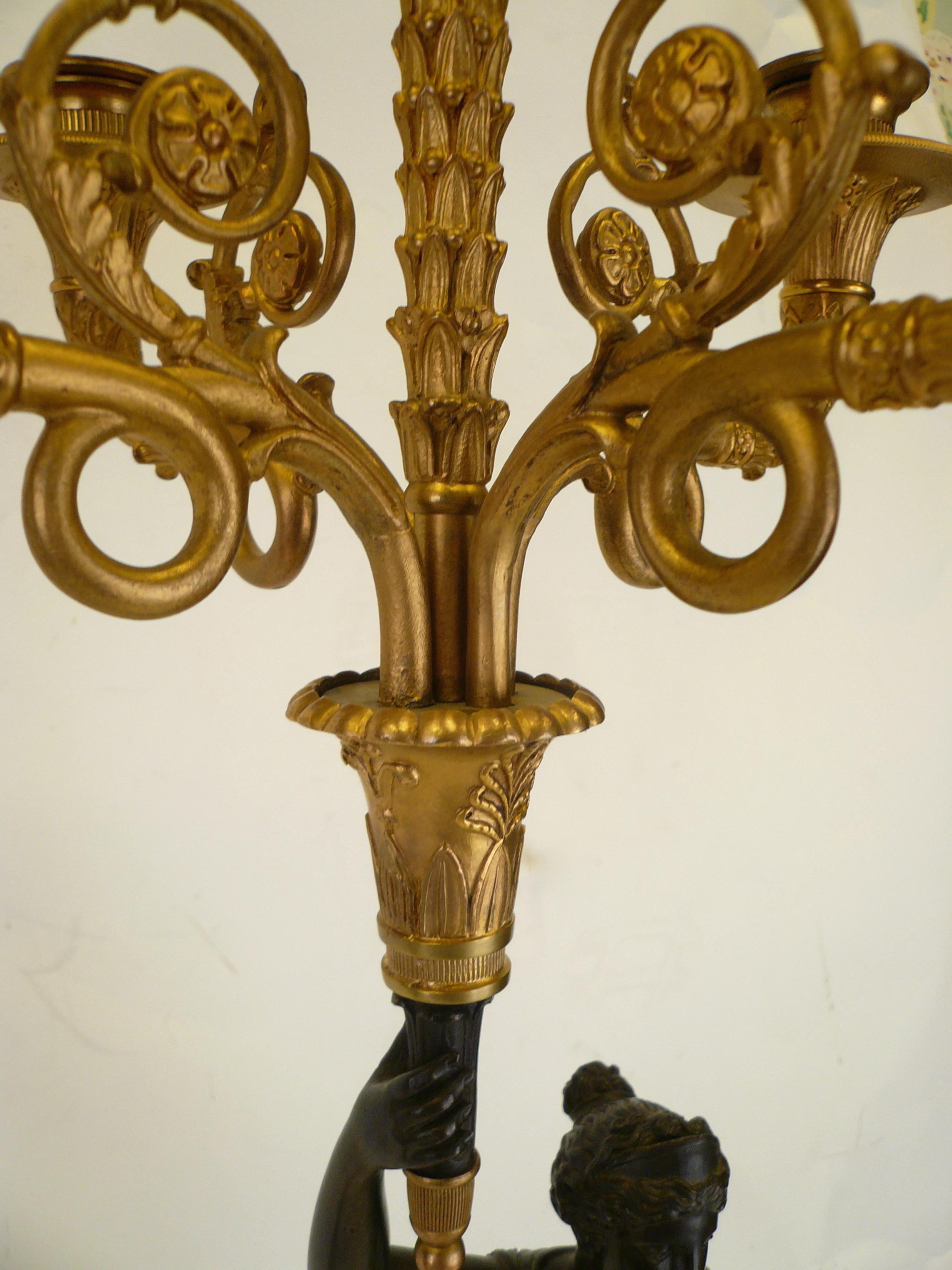 Pair of French Empire Figural Bronze Candelabra by Claude Francois Rabiat 6