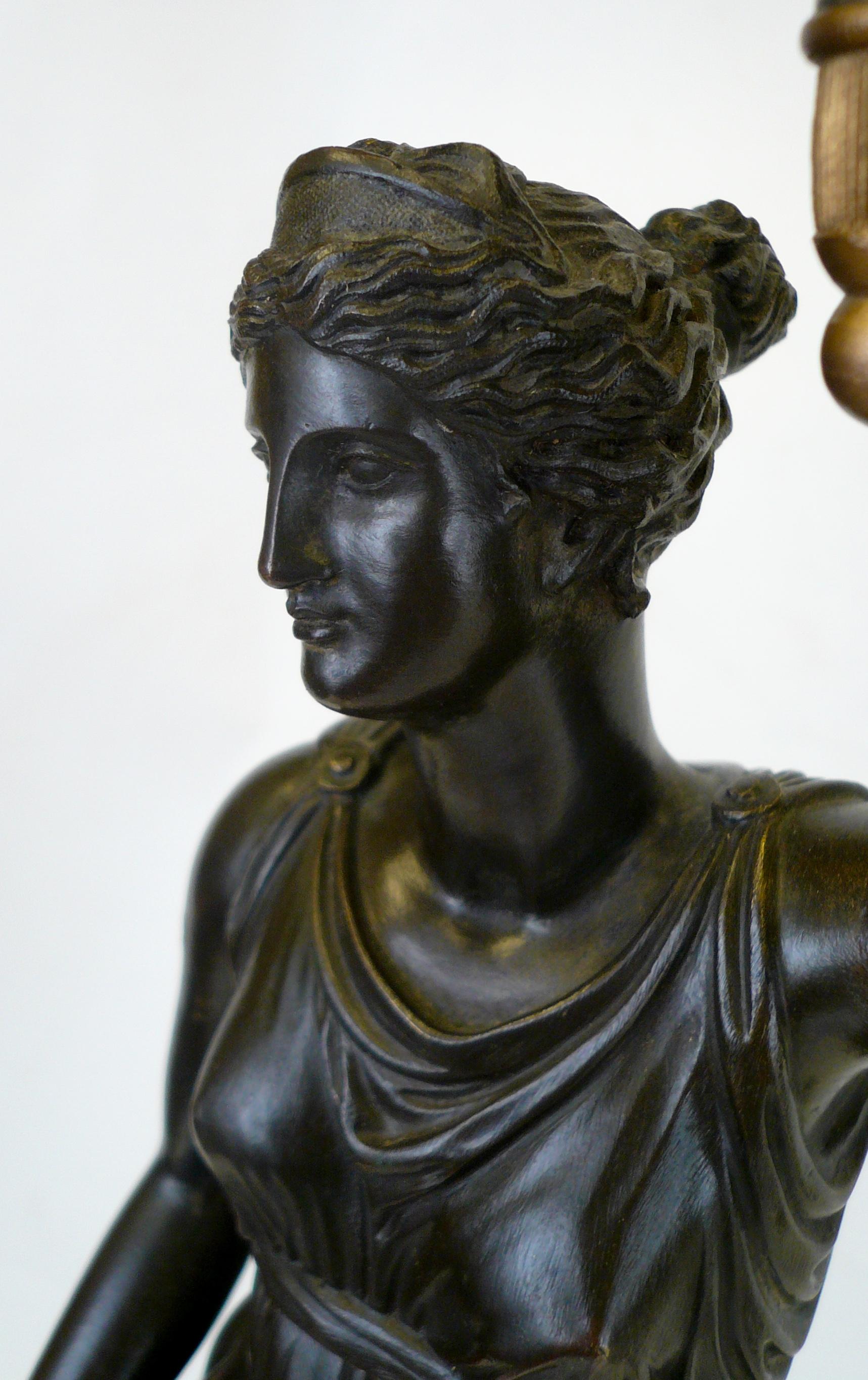 Pair of French Empire Figural Bronze Candelabra by Claude Francois Rabiat 8