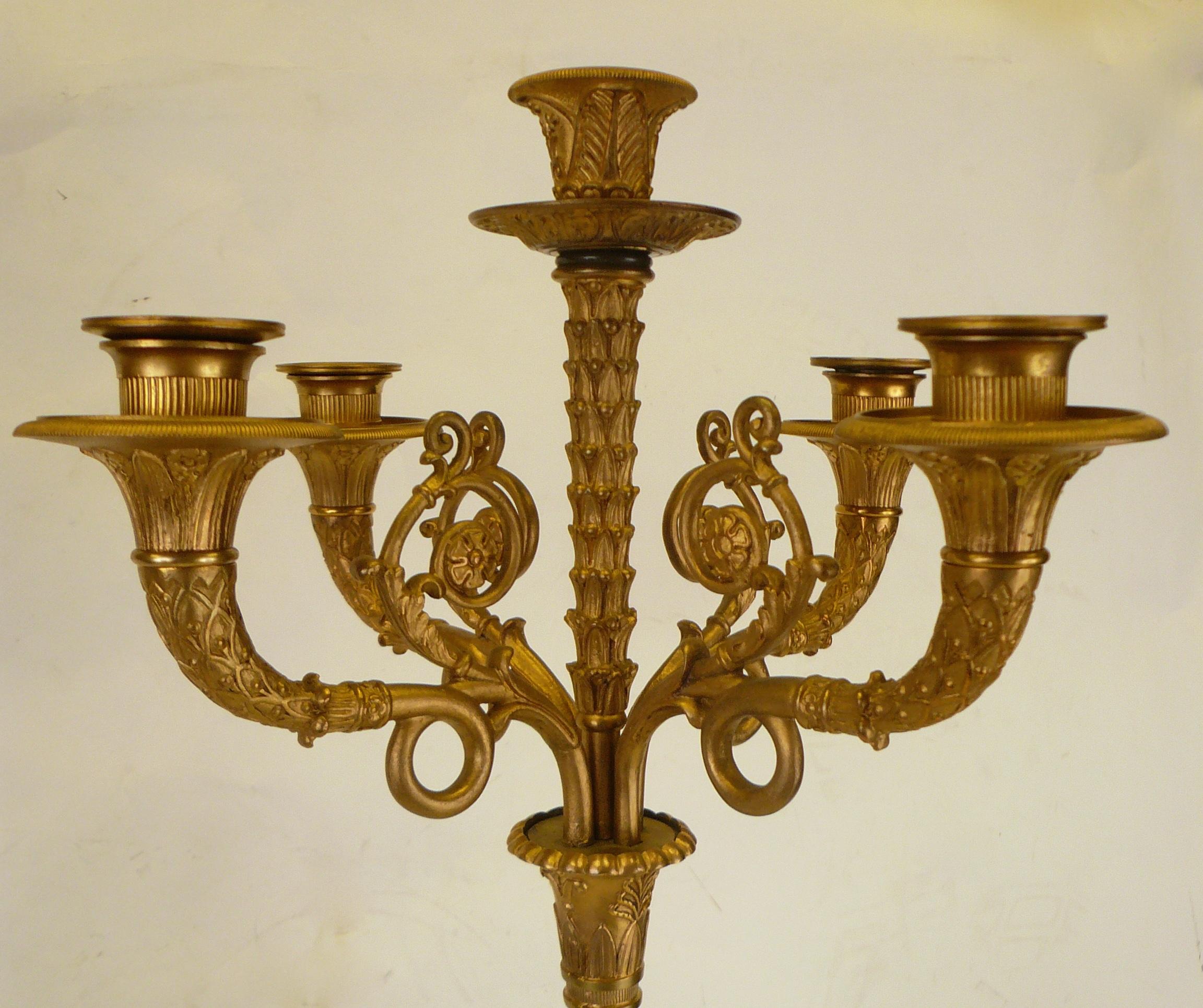 Pair of French Empire Figural Bronze Candelabra by Claude Francois Rabiat 4