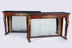 Pair French Empire Mahogany Gilt Consoles Jean-Jacques Werner Palais Eynard 1820