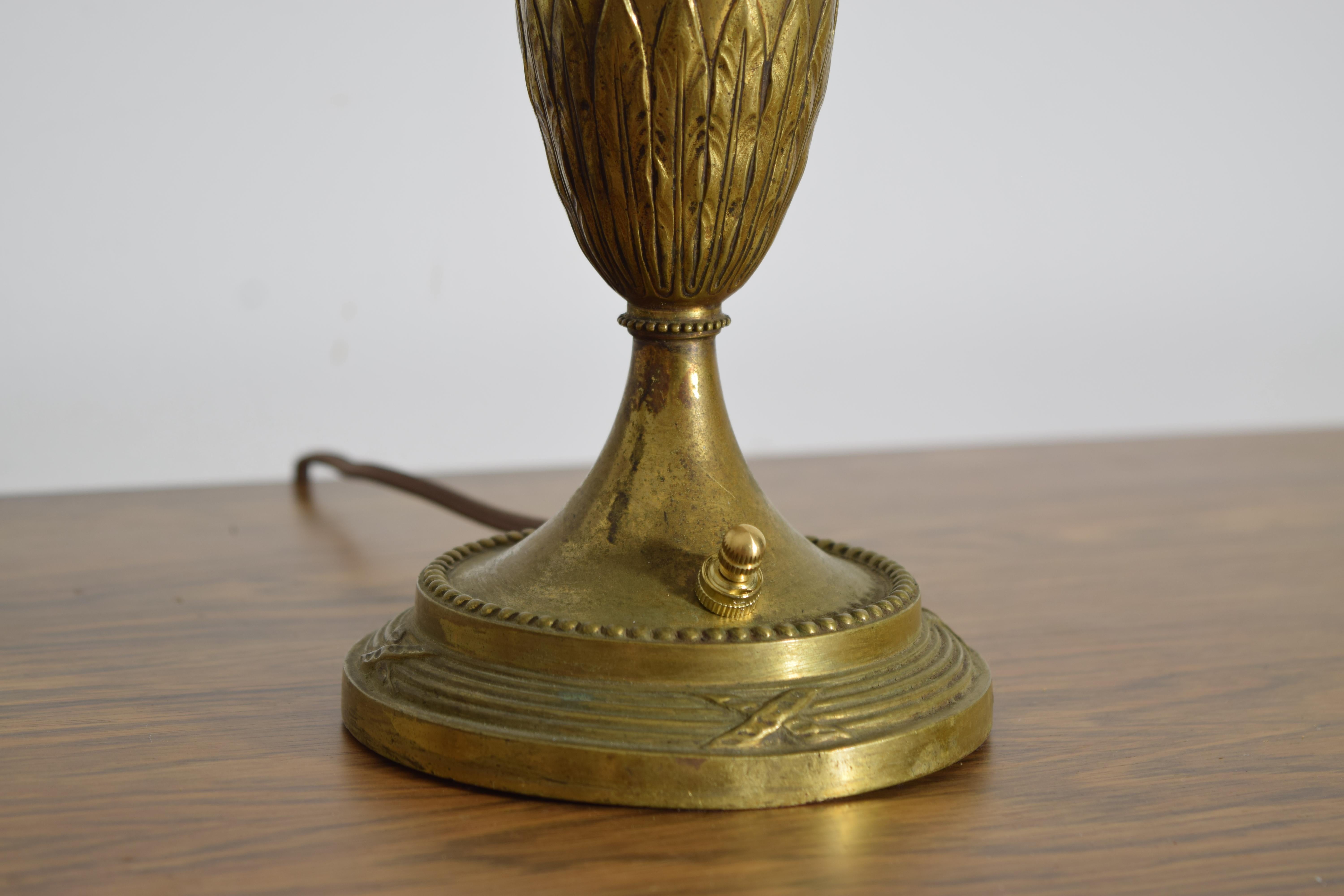 Pair French Empire Period Cast Brass 2-Light Candelabrum, electrified, ca. 1800 For Sale 3