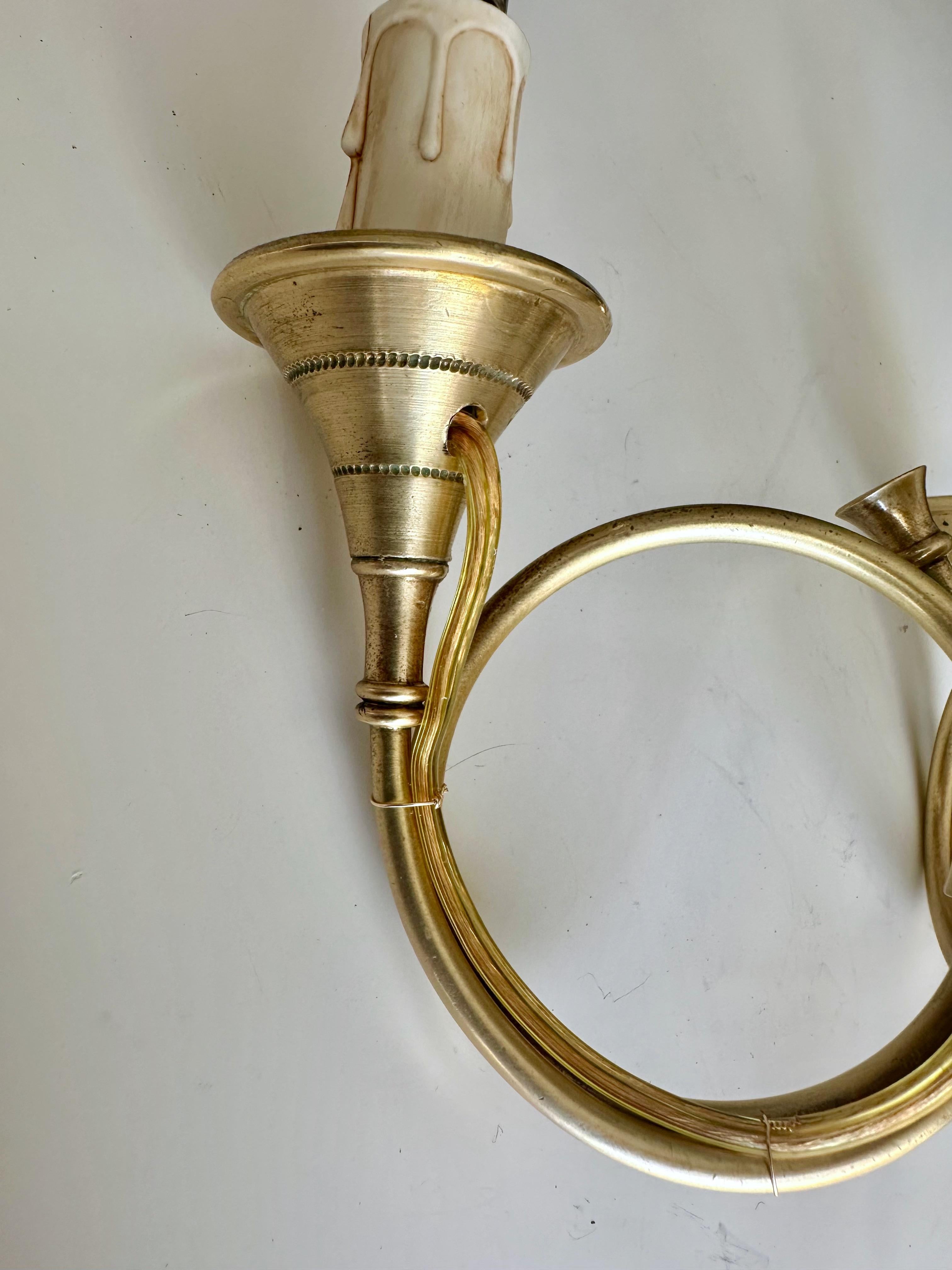 Paire d'appliques murales en corne de flèche de style Empire français en vente 9