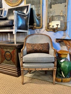 Paar französische Empire-Bergstühle mit Fassrücken, ca. 1930-1940