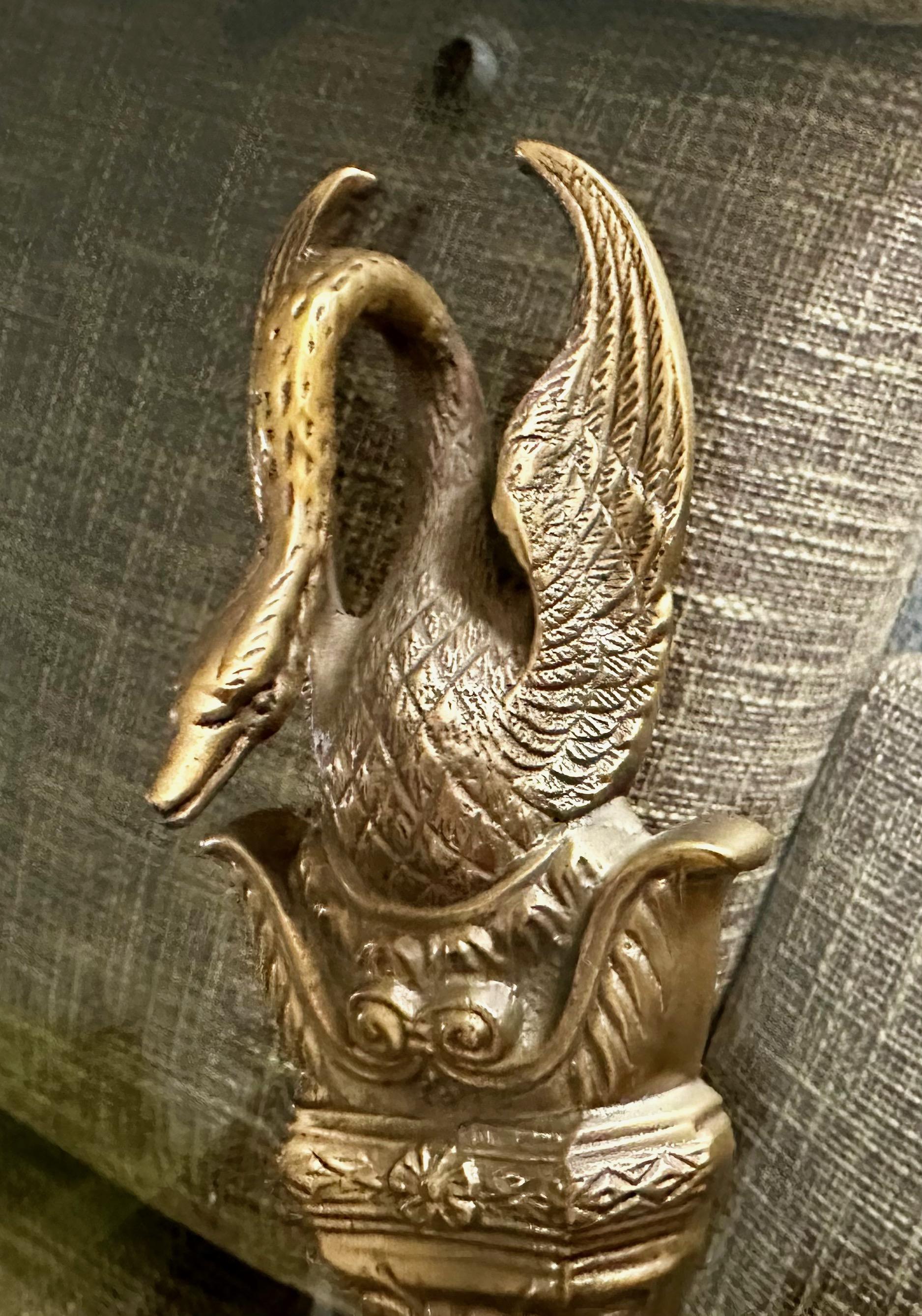 Pair French Empire Style Swan Candle Wall Sconces 3