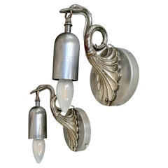Pair French Empire Style Swan Wall Sconces