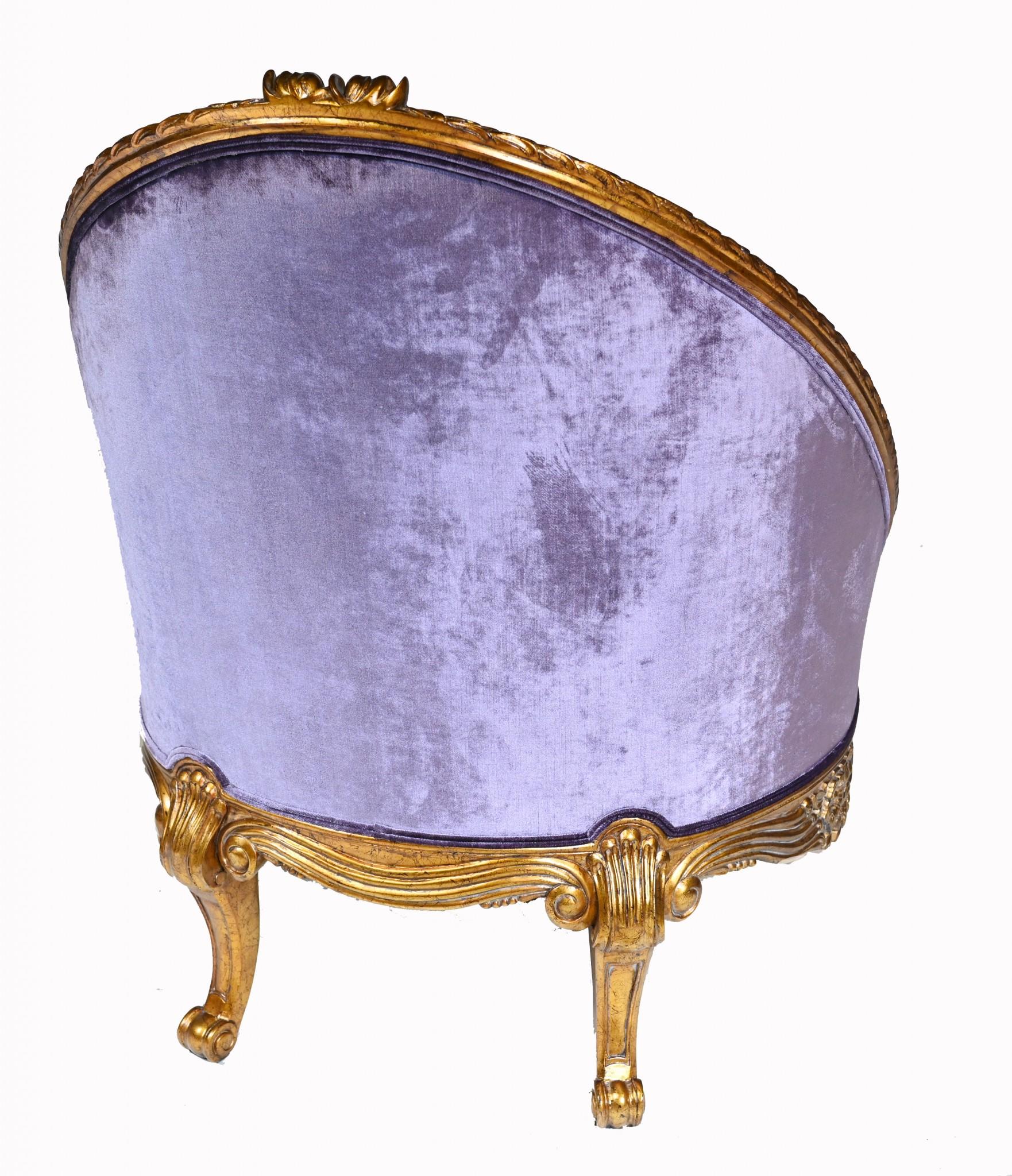 Pareja de Sillones Imperio Francés Sillón de Brazos Fauteil Estructura Dorada en Bueno estado para la venta en Potters Bar, GB