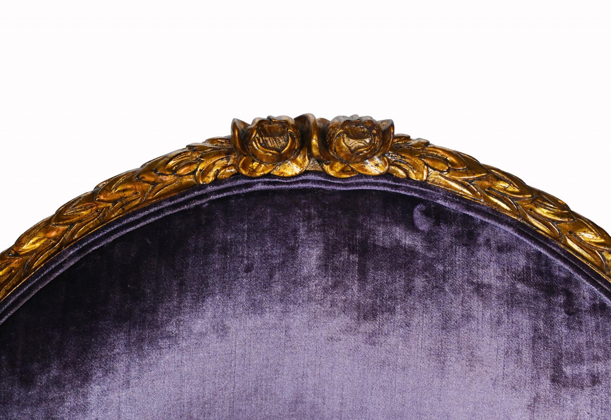 Pareja de Sillones Imperio Francés Sillón de Brazos Fauteil Estructura Dorada en venta 3