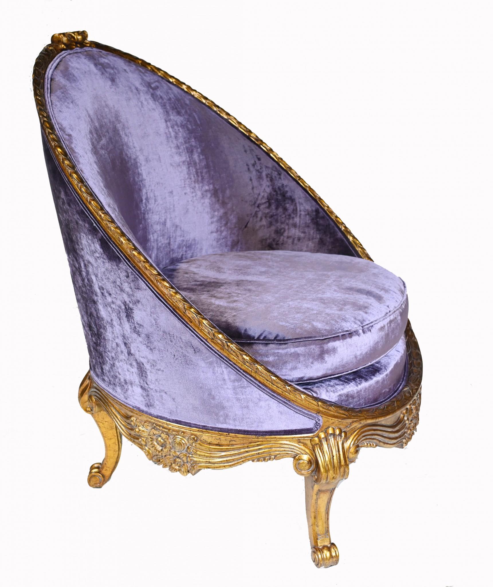 Pareja de Sillones Imperio Francés Sillón de Brazos Fauteil Estructura Dorada en venta 4