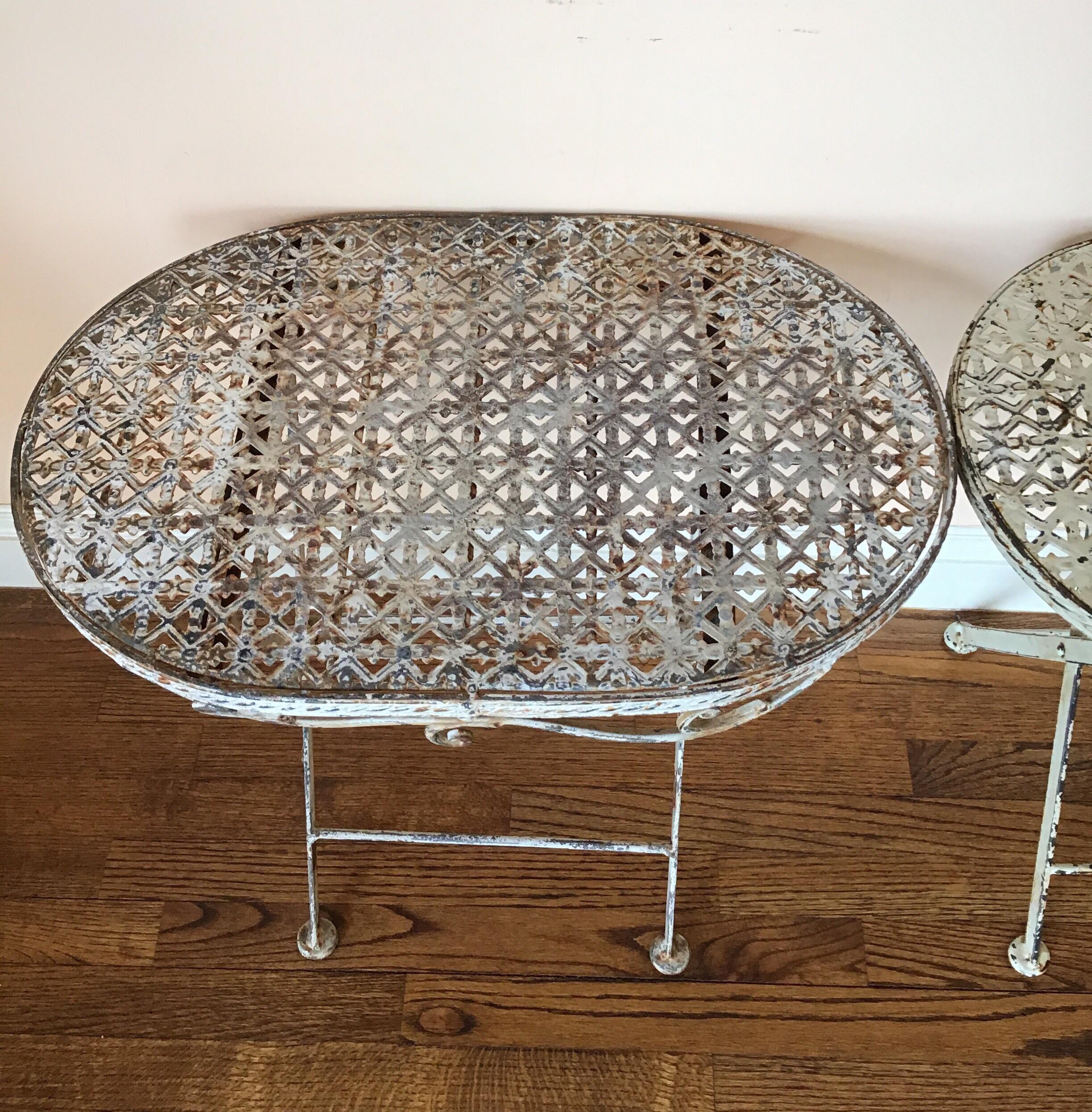 Early 20th Century Pair of French Folding Garden Tables