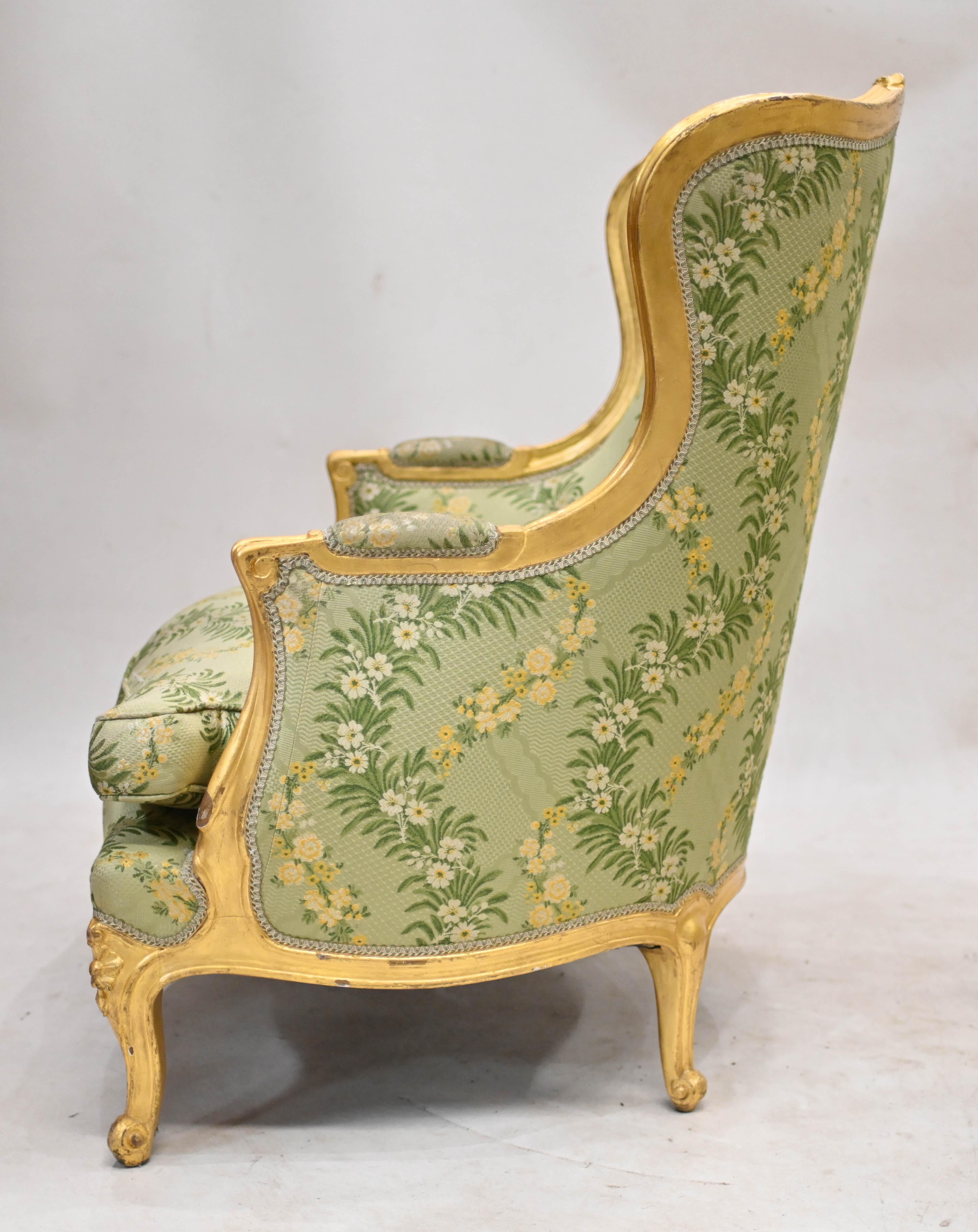 Pair French Gilt Arm Chairs Fauteuils For Sale 4