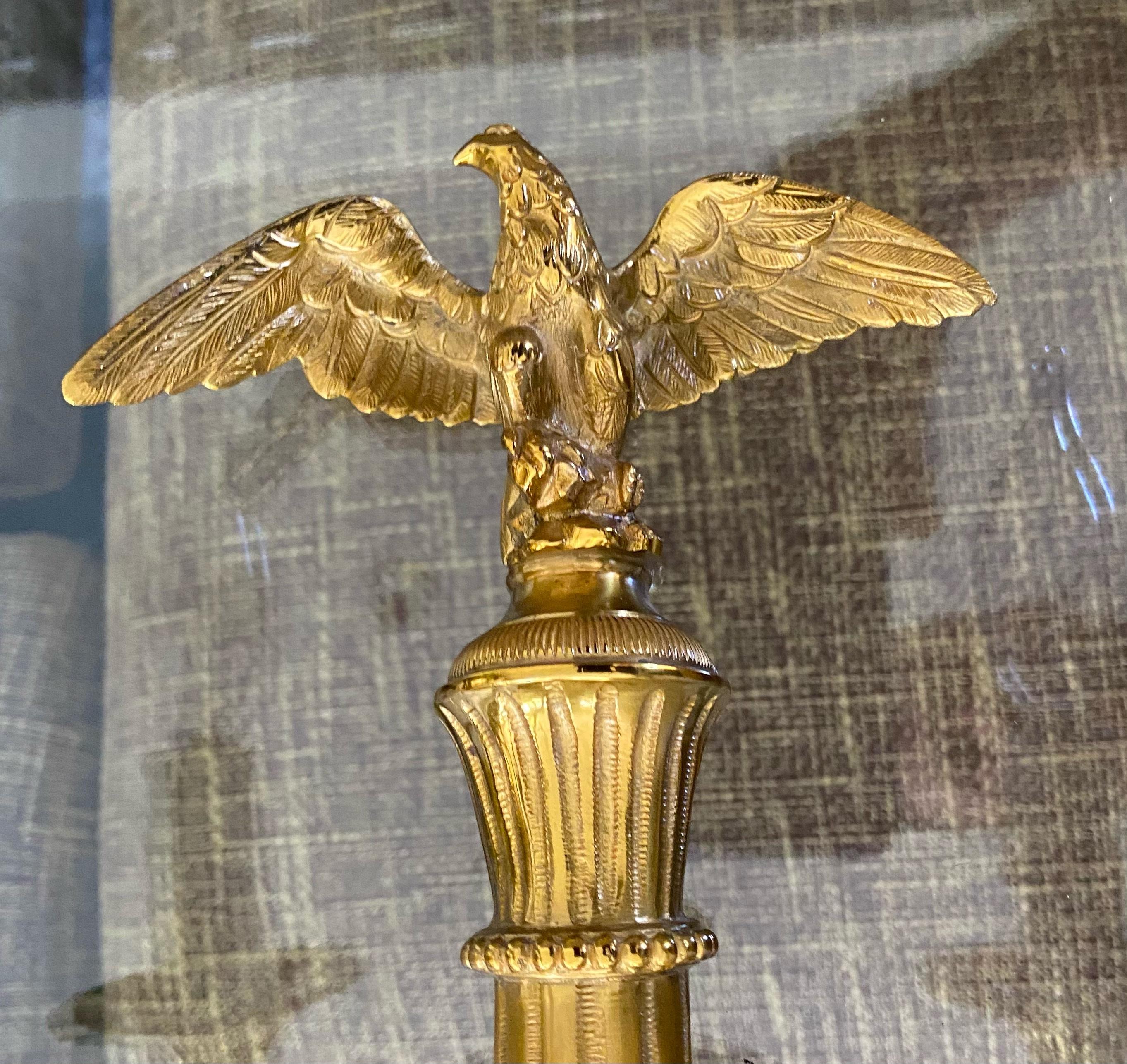 Pair French Gilt Bronze Eagle Wall Sconces For Sale 8