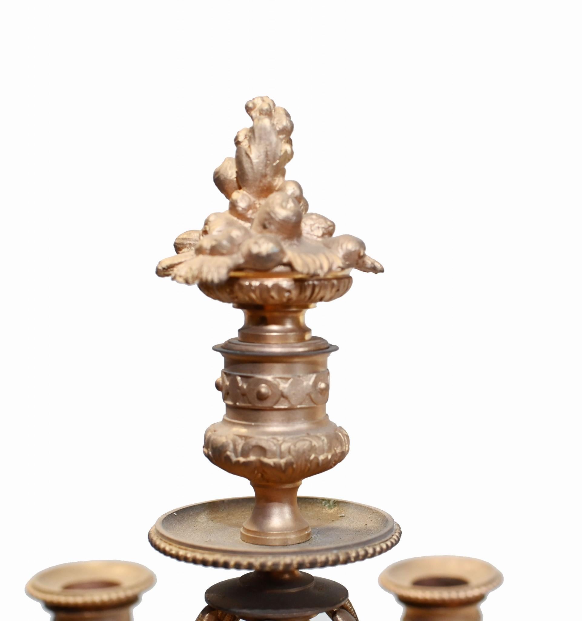 Pair French Gilt Candelabras Female Maiden Figural Candles For Sale 5