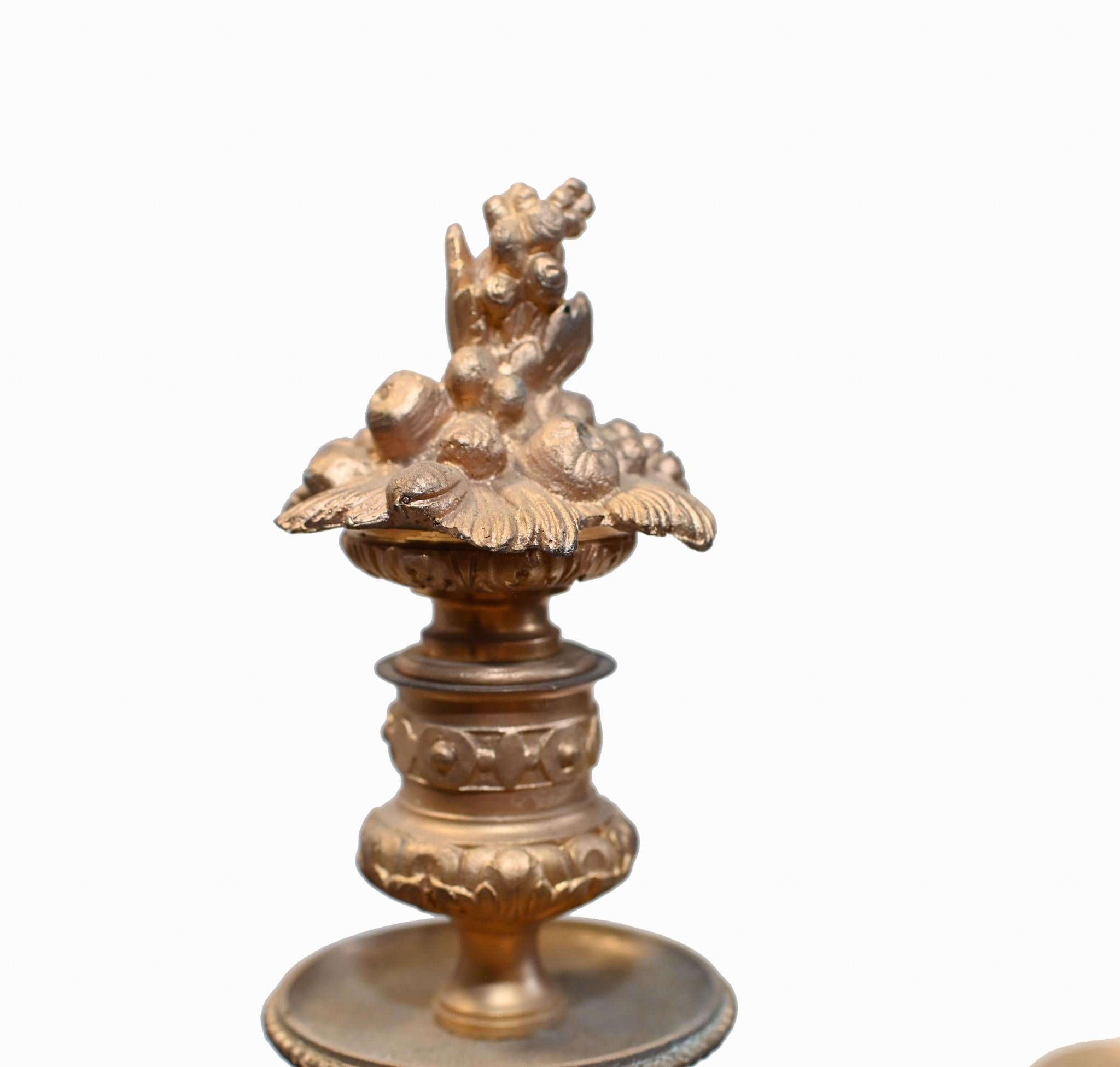 Empire Pair French Gilt Candelabras Female Maiden Figural Candles For Sale