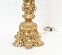 Pair French Gilt Lamps Empire Table Lights
