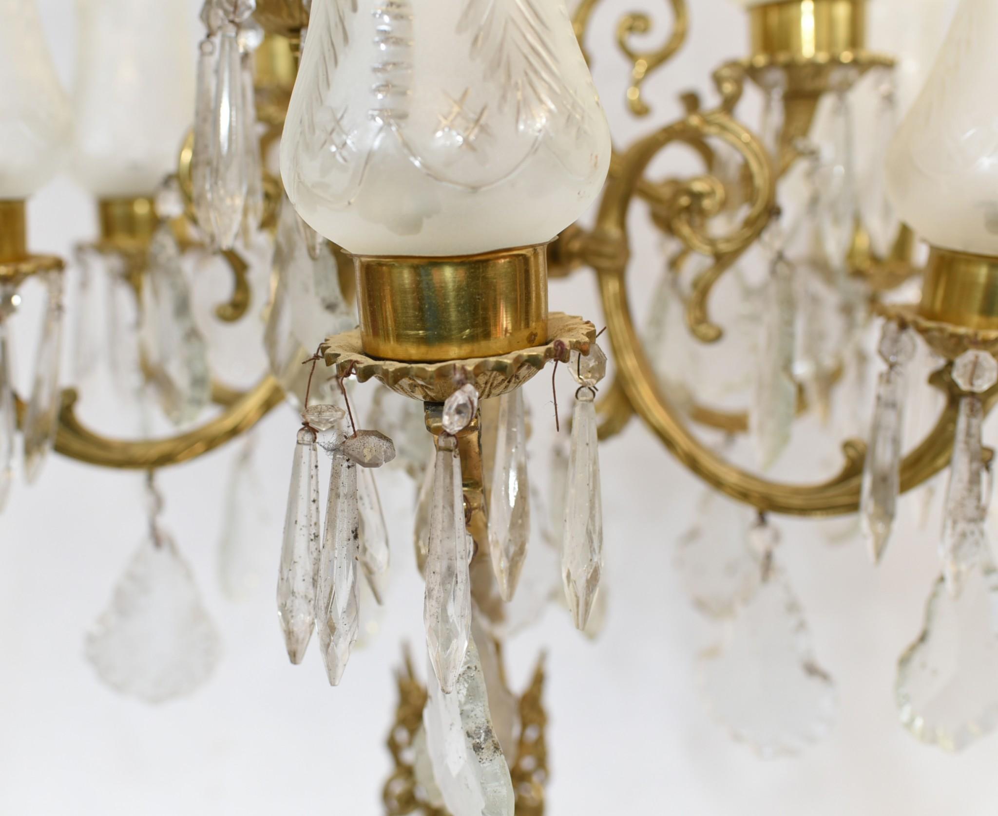 Pair French Gilt Lamps Empire Table Lights 2