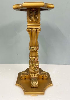 Pair French Gilt Pedestal Stands Neo Classical Baroque