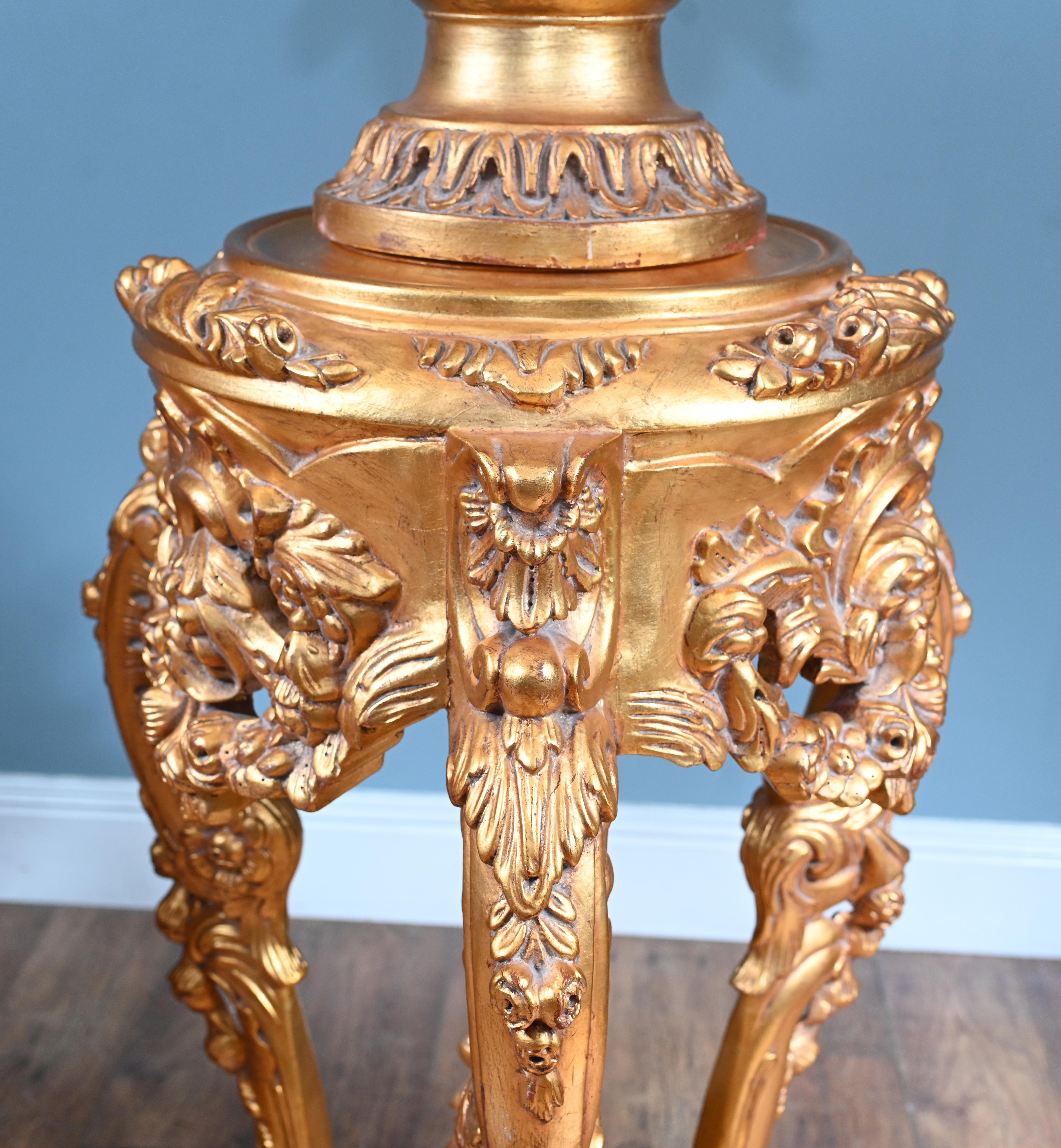 Pair French Gilt Pedestal Stands Rococo Tables For Sale 5