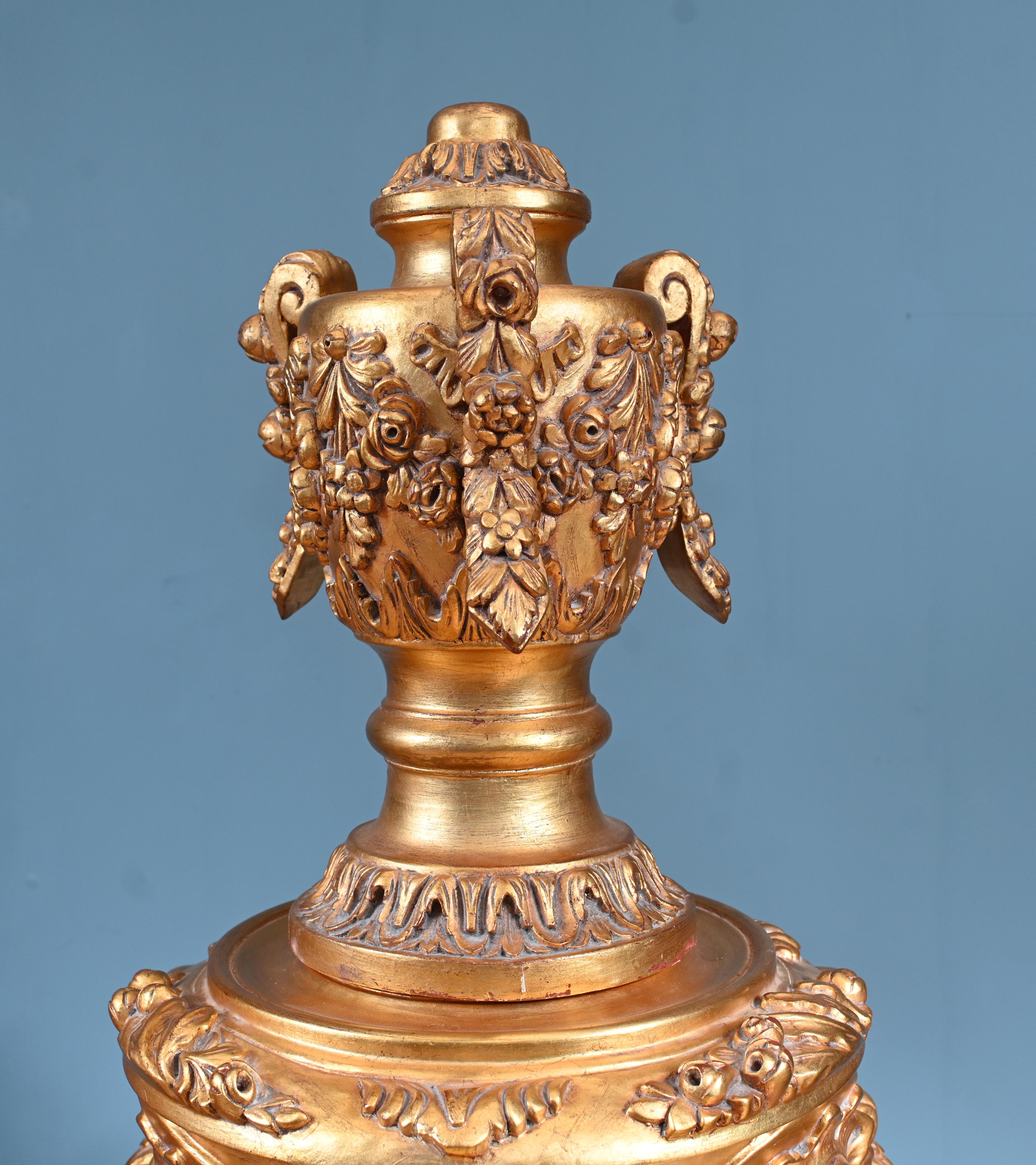 Pair French Gilt Pedestal Stands Rococo Tables For Sale 6