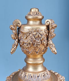 Pair French Gilt Pedestal Stands Rococo Tables