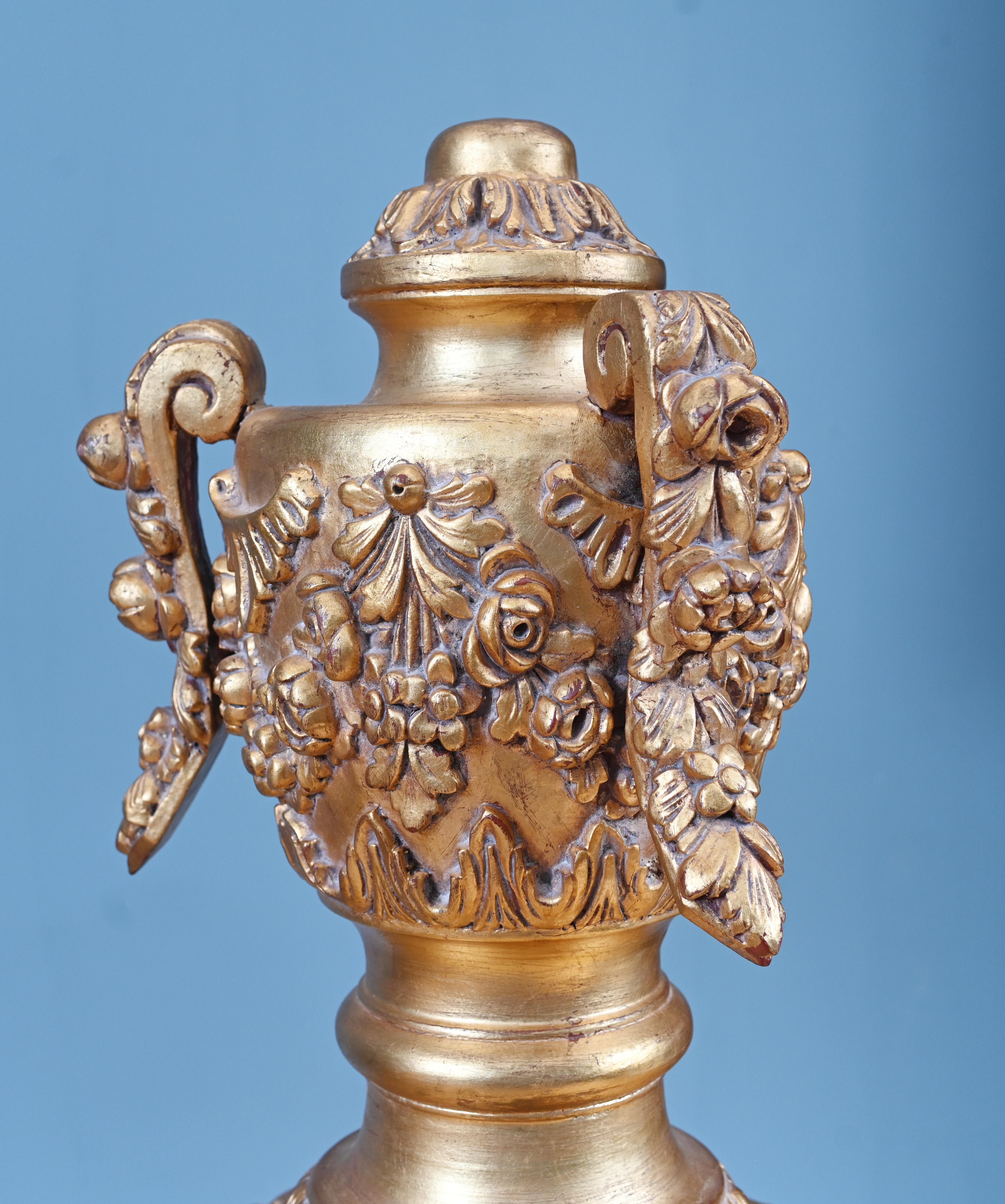 Pair French Gilt Pedestal Stands Rococo Tables For Sale 2