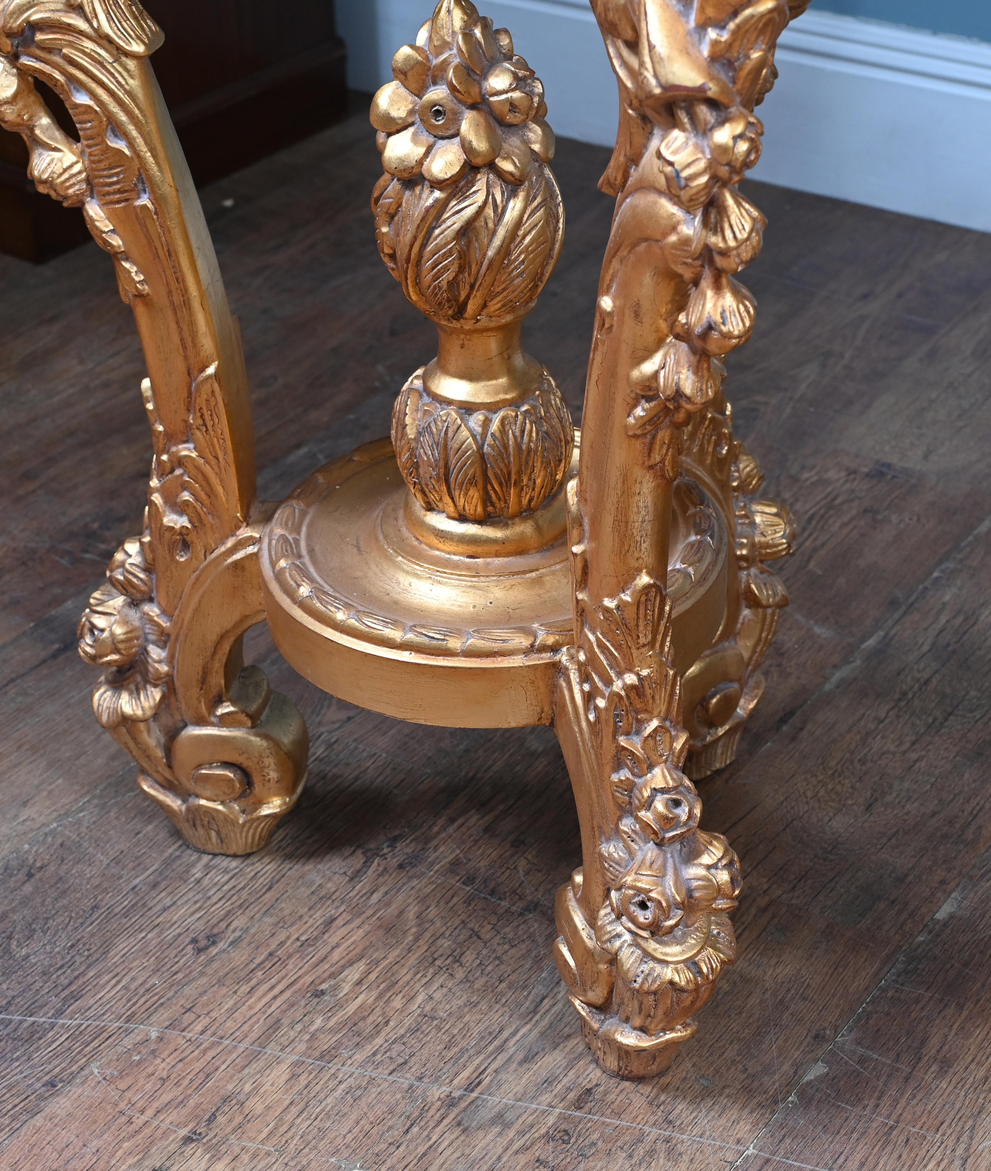 Pair French Gilt Pedestal Stands Rococo Tables For Sale 4