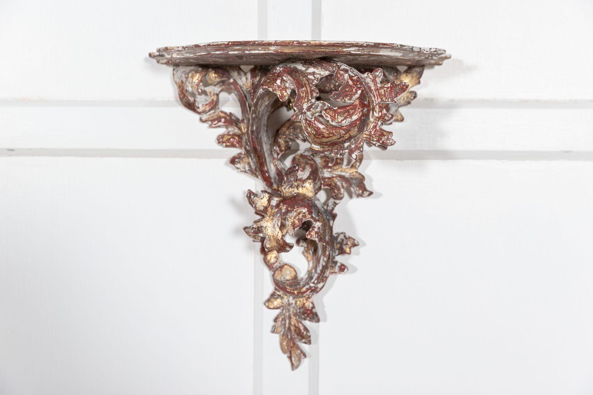 Pair French Giltwood & Gesso Wall Brackets In Good Condition For Sale In Staffordshire, GB